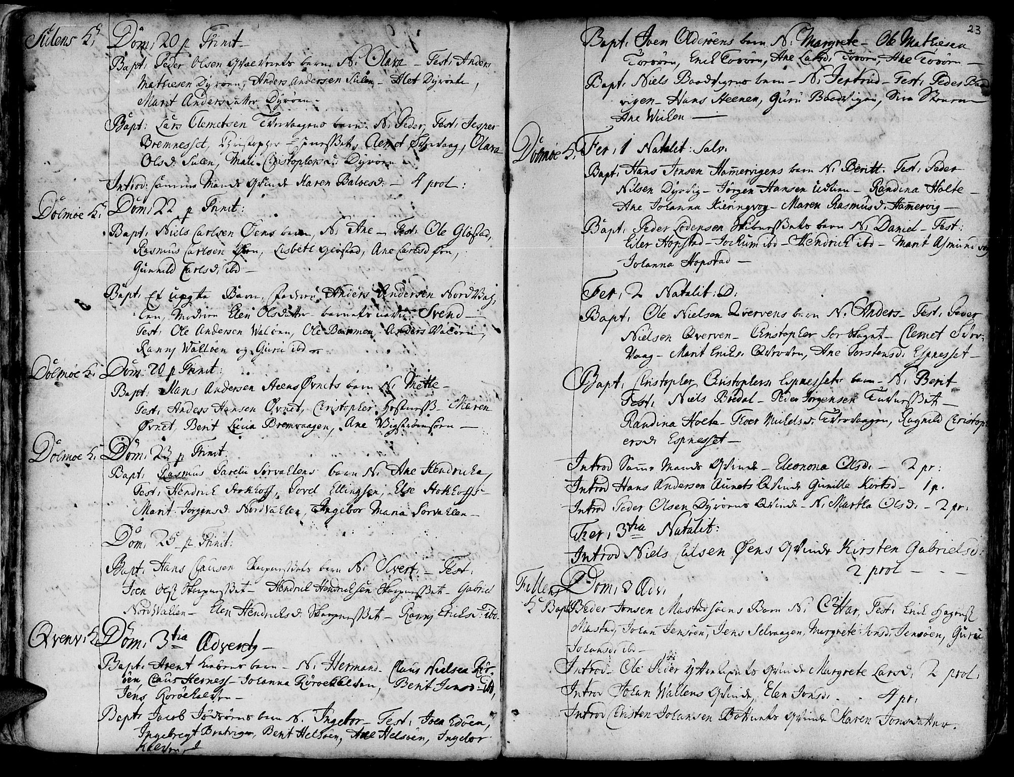 Ministerialprotokoller, klokkerbøker og fødselsregistre - Sør-Trøndelag, SAT/A-1456/634/L0525: Parish register (official) no. 634A01, 1736-1775, p. 23