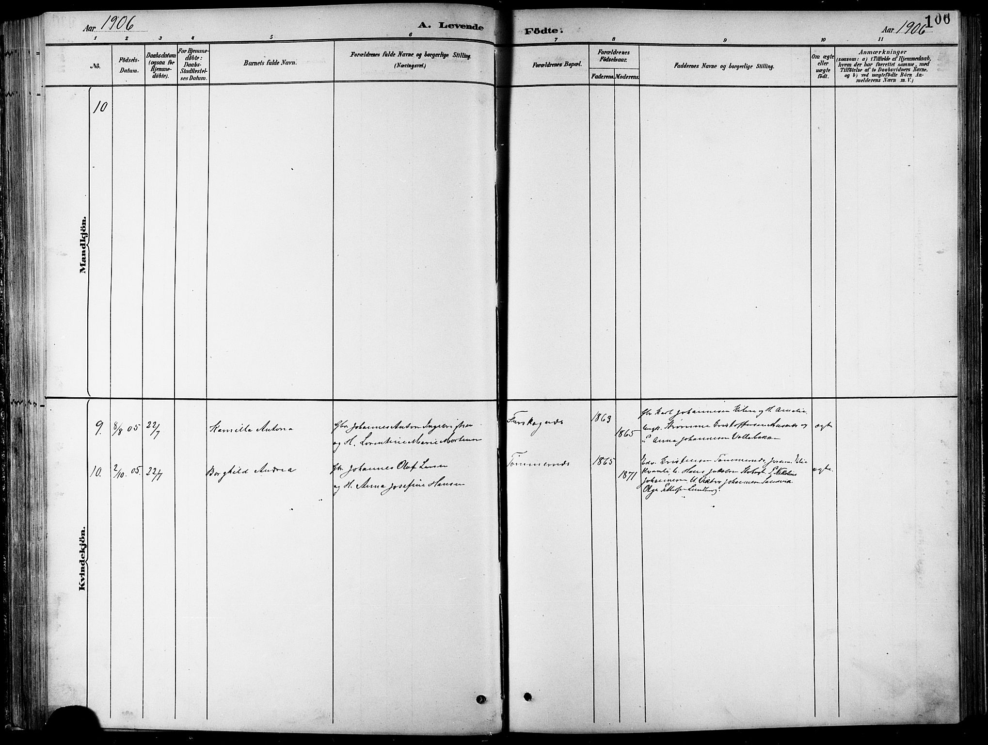 Balsfjord sokneprestembete, AV/SATØ-S-1303/G/Gab/L0008klokker: Parish register (copy) no. 8, 1890-1906, p. 106