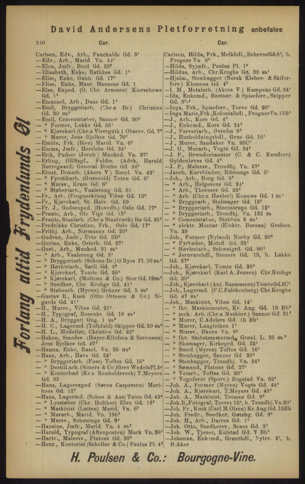 Kristiania/Oslo adressebok, PUBL/-, 1902, p. 240