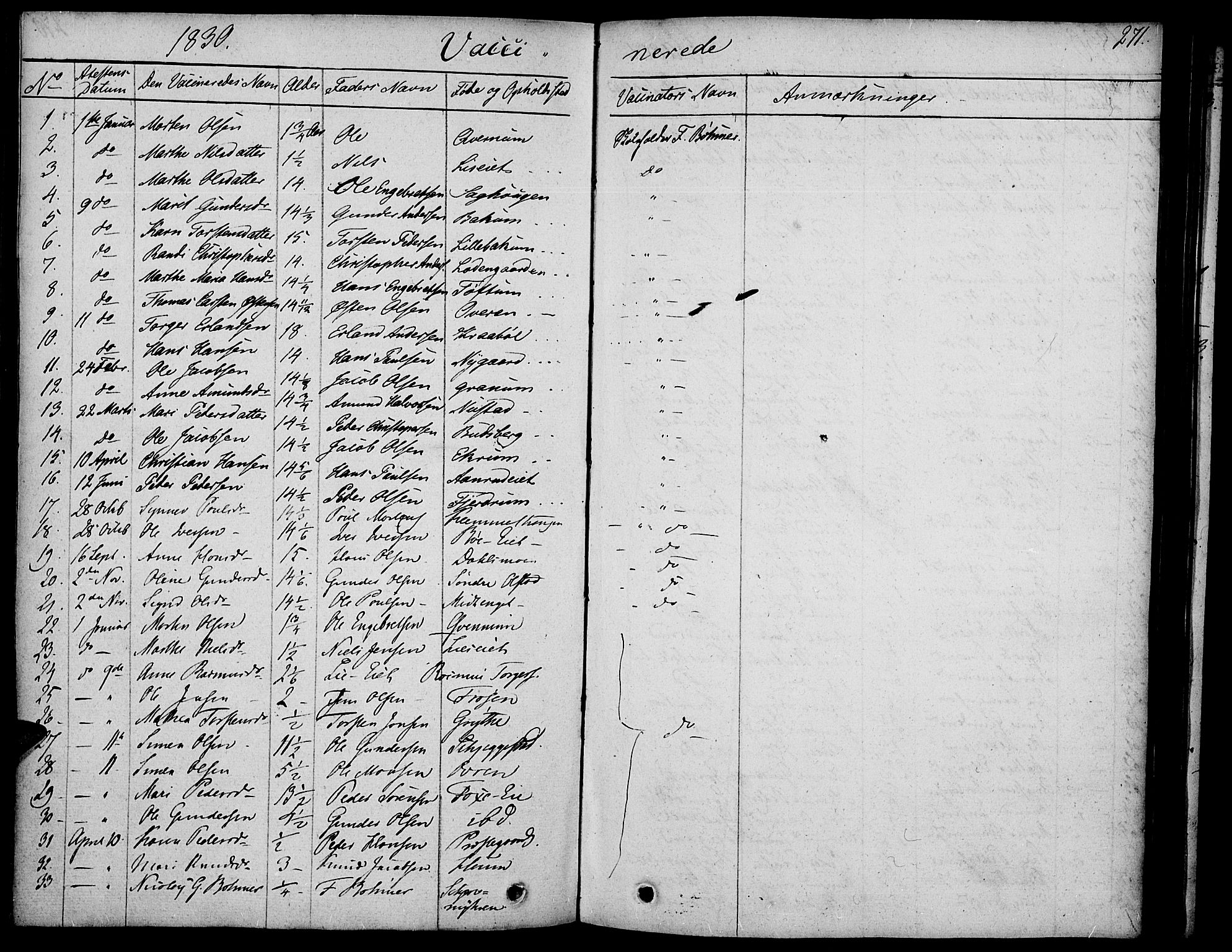 Gausdal prestekontor, AV/SAH-PREST-090/H/Ha/Haa/L0006: Parish register (official) no. 6, 1830-1839, p. 271