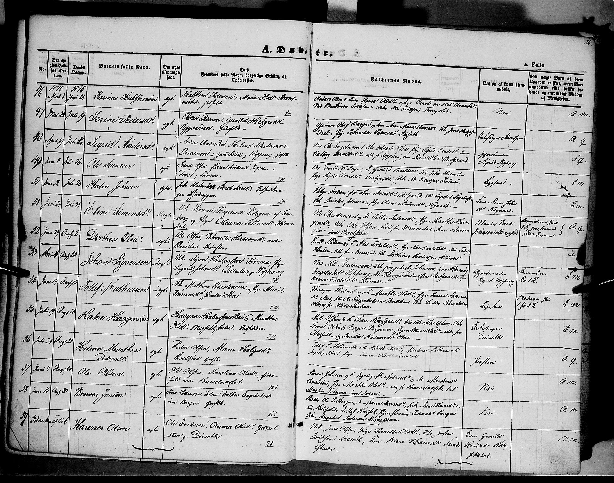 Åmot prestekontor, Hedmark, AV/SAH-PREST-056/H/Ha/Haa/L0006: Parish register (official) no. 6, 1842-1861, p. 26