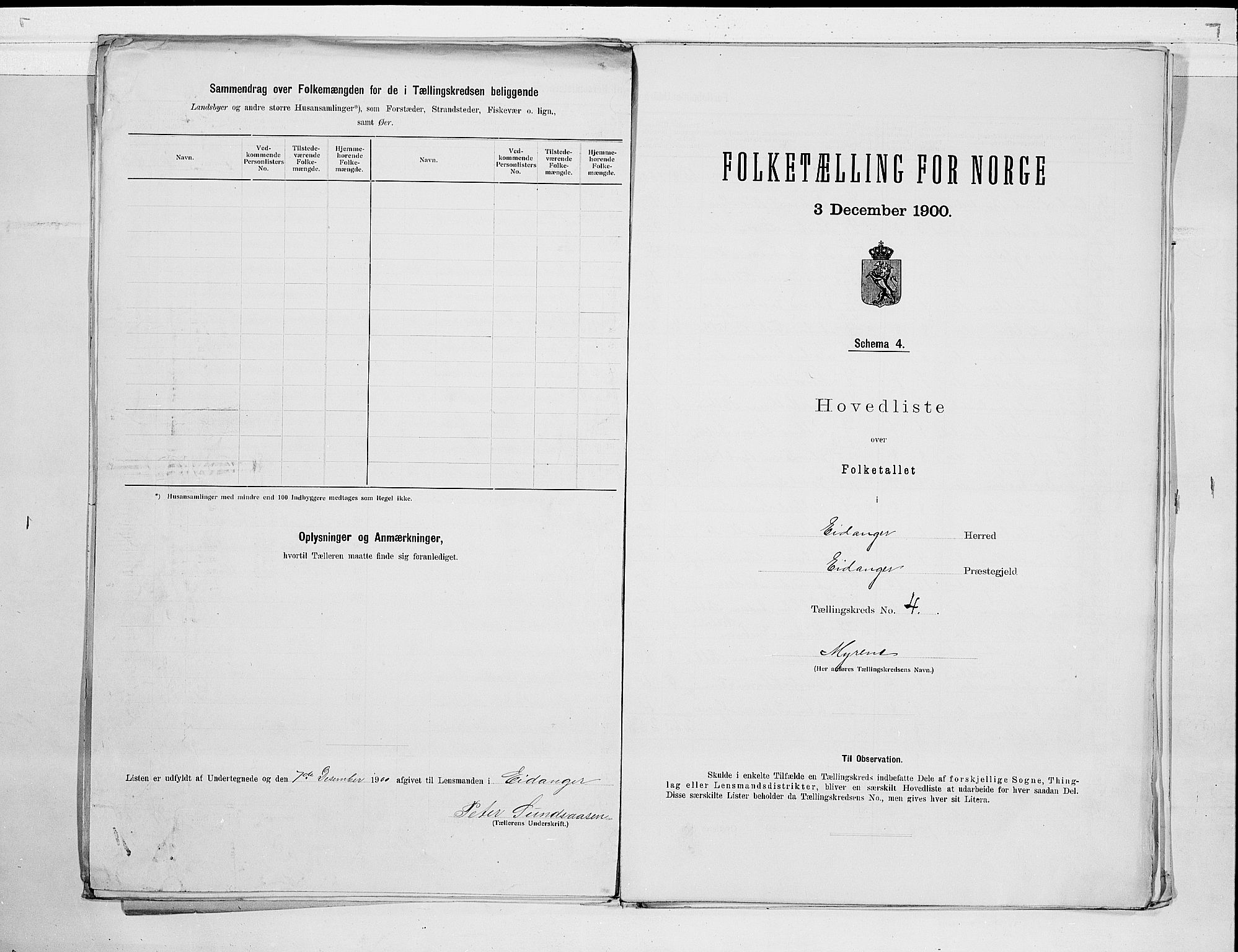 SAKO, 1900 census for Eidanger, 1900, p. 14