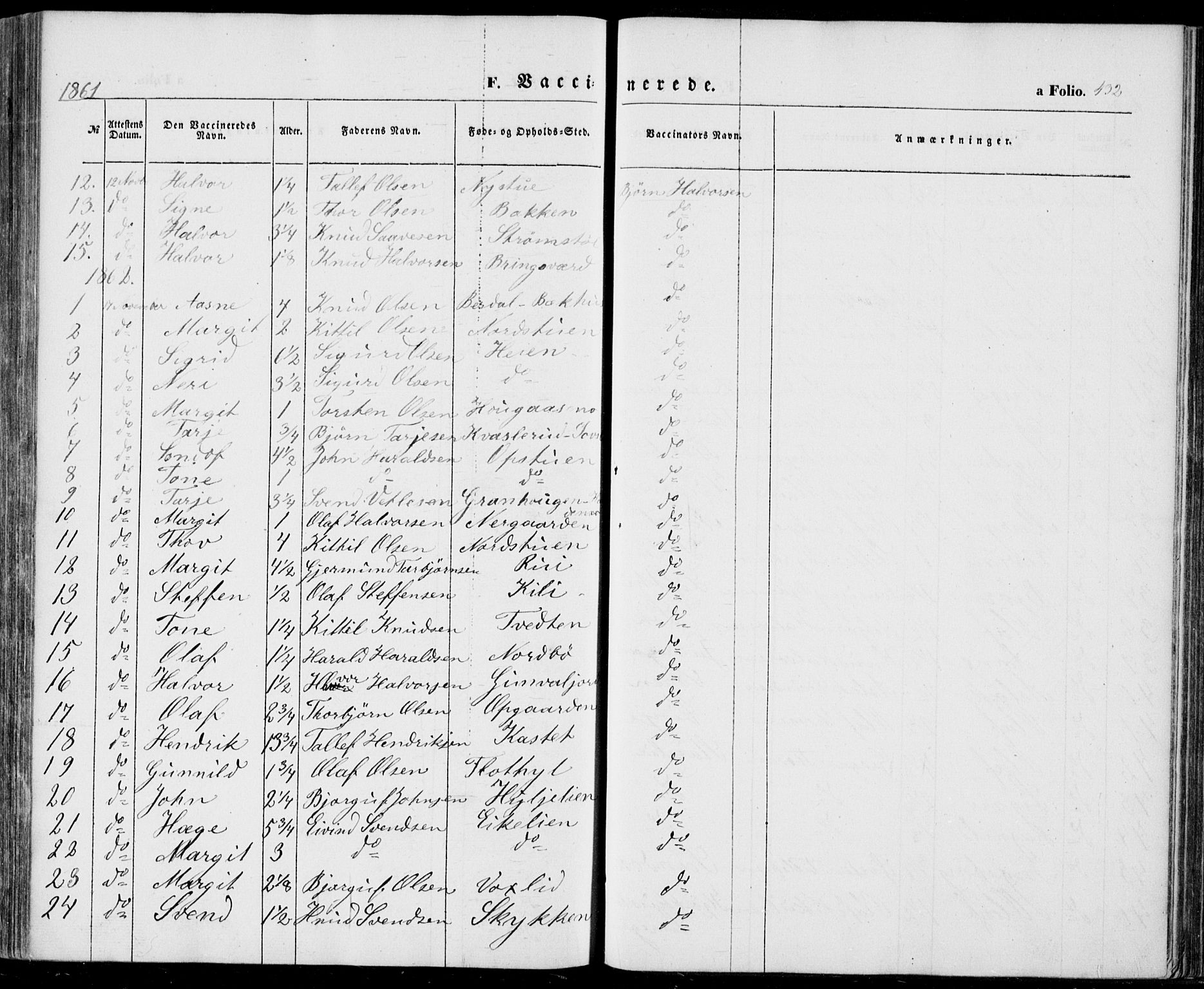Vinje kirkebøker, AV/SAKO-A-312/F/Fa/L0004: Parish register (official) no. I 4, 1843-1869, p. 432