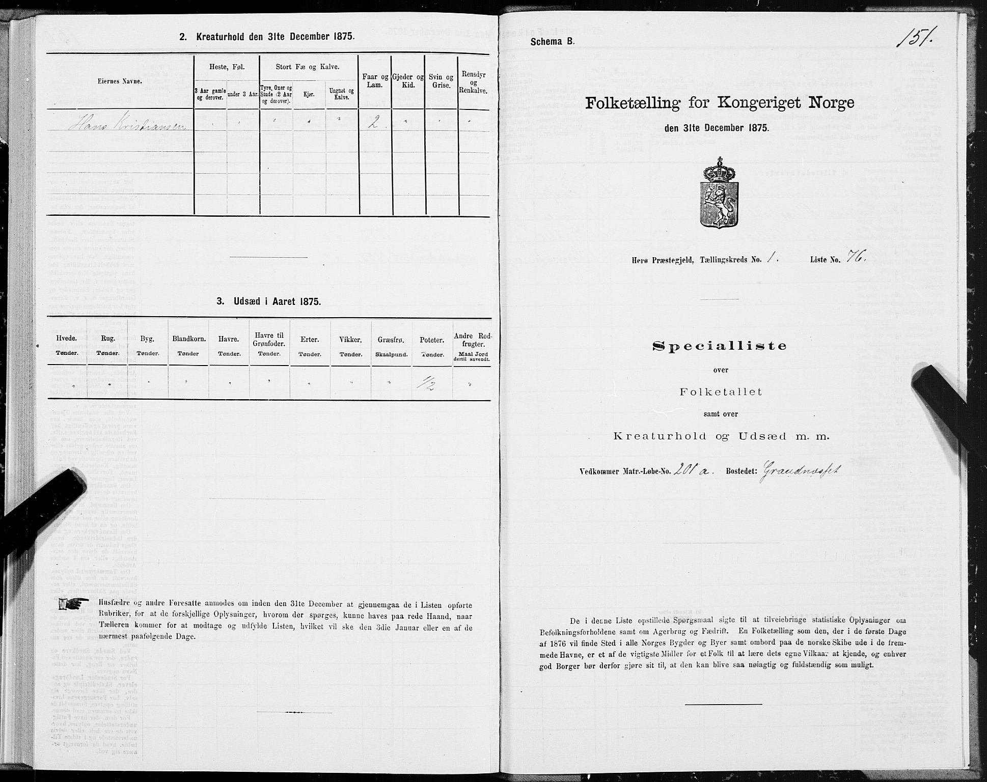 SAT, 1875 census for 1818P Herøy, 1875, p. 1151