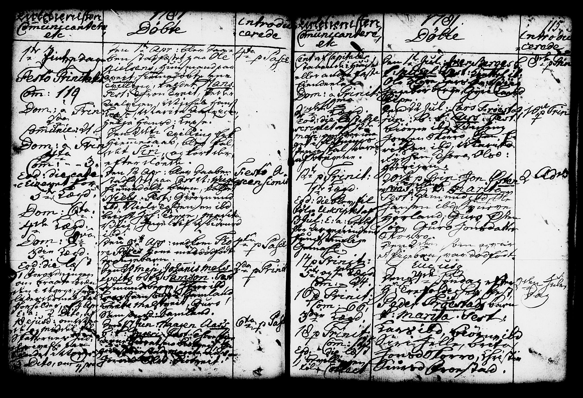 Kvam sokneprestembete, SAB/A-76201/H/Haa: Parish register (official) no. A 4, 1743-1795, p. 115