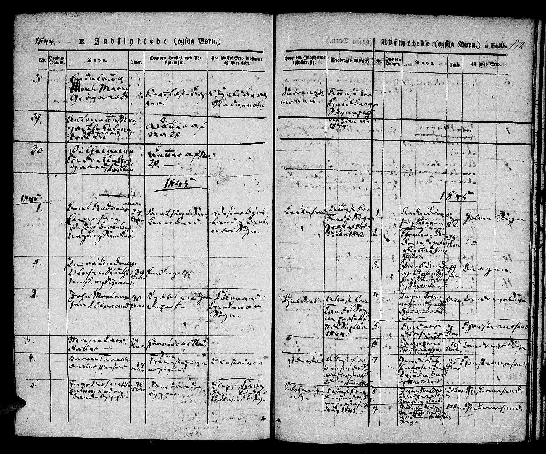 Vestre Moland sokneprestkontor, AV/SAK-1111-0046/F/Fa/Fab/L0005: Parish register (official) no. A 5, 1841-1849, p. 172