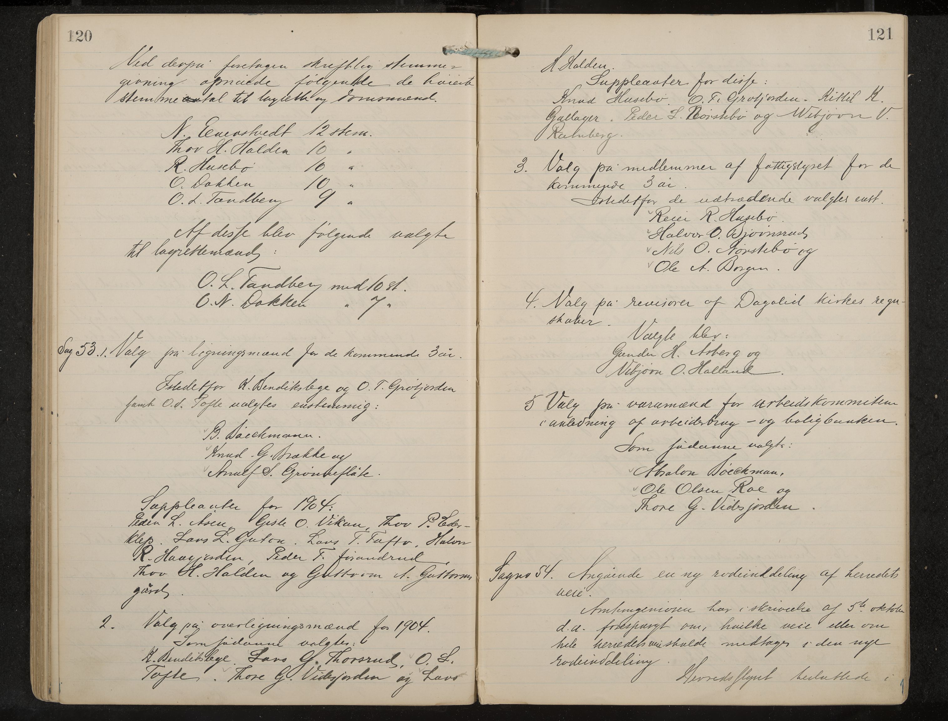 Uvdal formannskap og sentraladministrasjon, IKAK/0634021/A/Aa/L0001: Møtebok, 1901-1909, p. 120-121