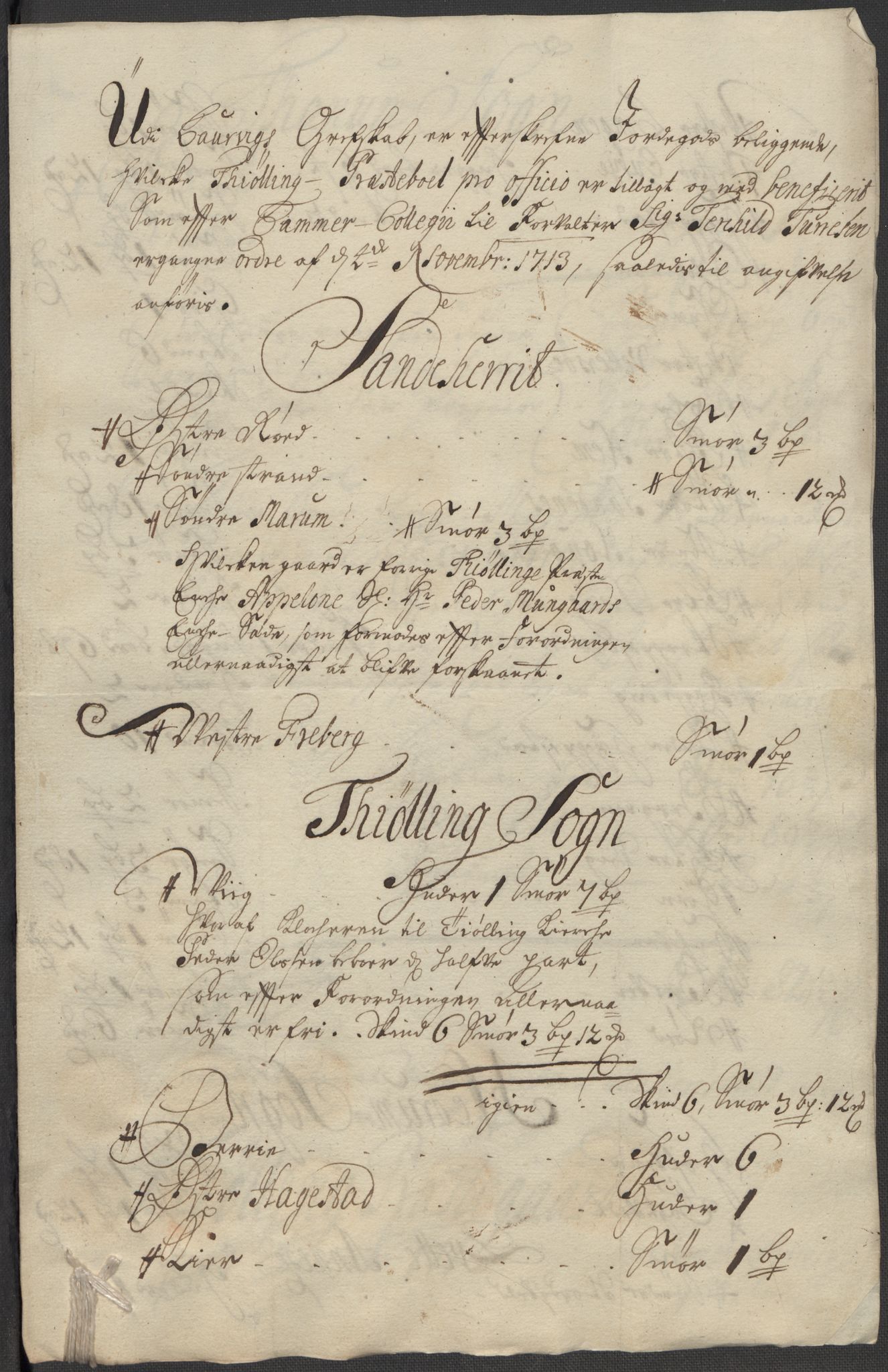 Rentekammeret inntil 1814, Reviderte regnskaper, Fogderegnskap, AV/RA-EA-4092/R33/L1985: Fogderegnskap Larvik grevskap, 1713, p. 268