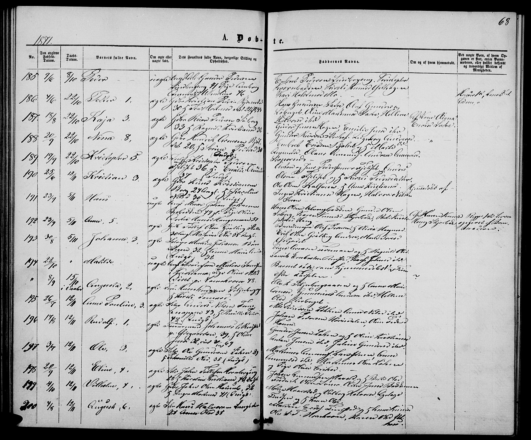 Elverum prestekontor, AV/SAH-PREST-044/H/Ha/Hab/L0004: Parish register (copy) no. 4, 1866-1874, p. 68