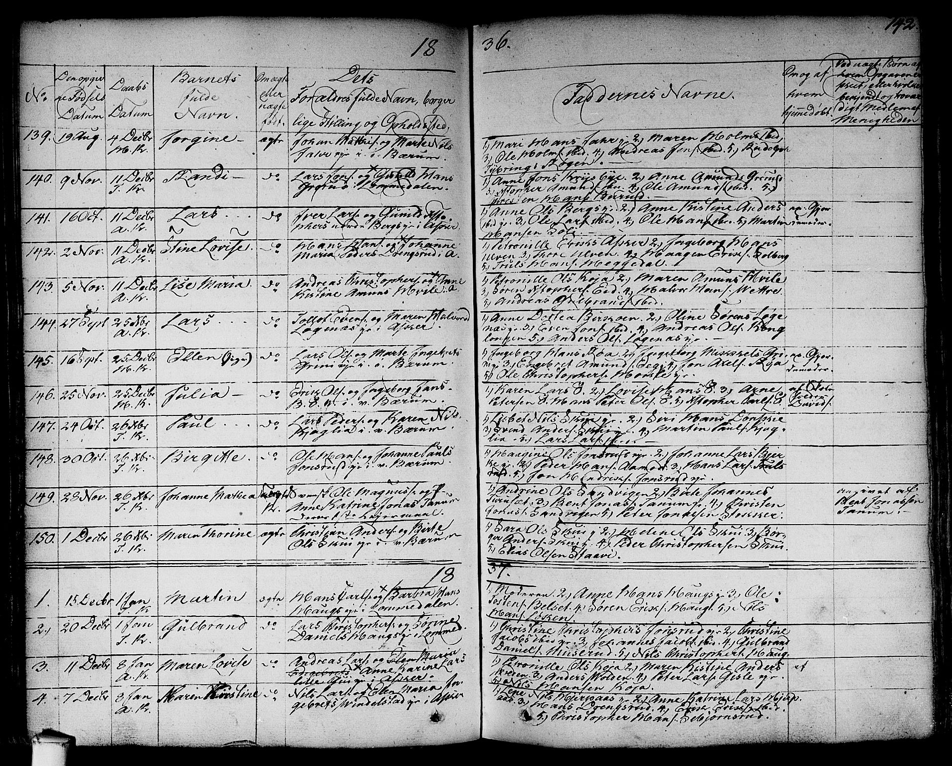 Asker prestekontor Kirkebøker, SAO/A-10256a/F/Fa/L0007: Parish register (official) no. I 7, 1825-1864, p. 142