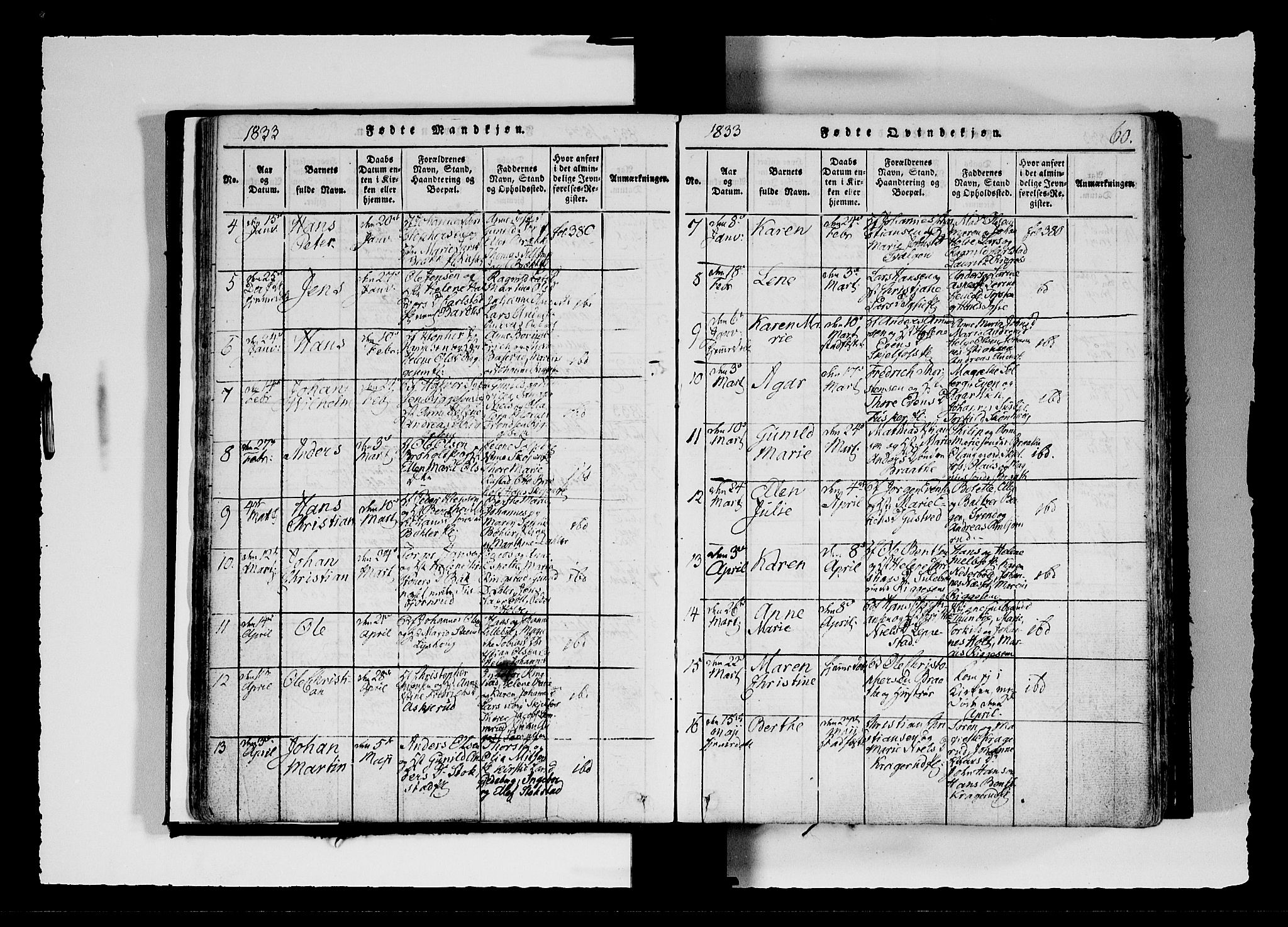 Hobøl prestekontor Kirkebøker, AV/SAO-A-2002/F/Fa/L0002: Parish register (official) no. I 2, 1814-1841, p. 60