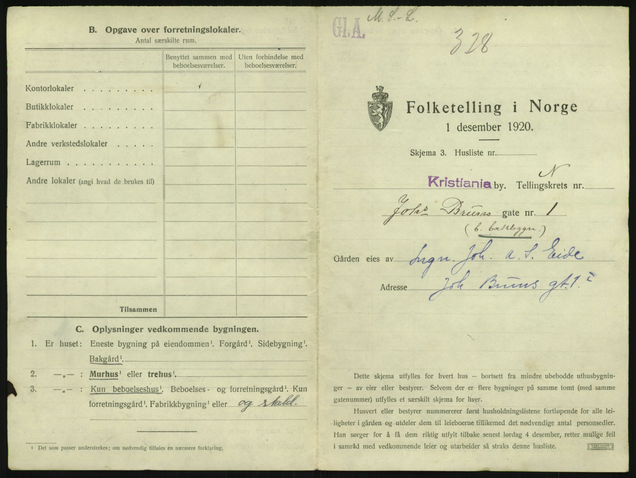 SAO, 1920 census for Kristiania, 1920, p. 48248