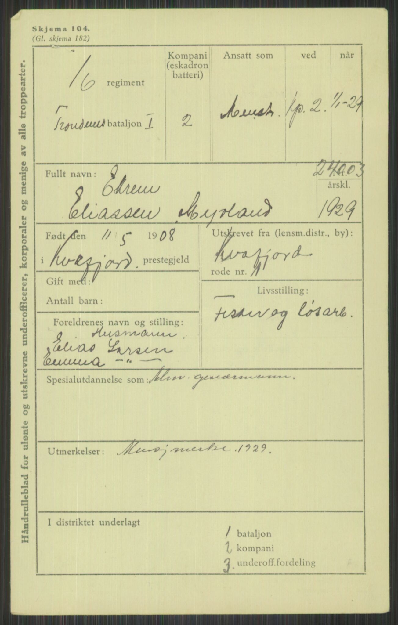 Forsvaret, Troms infanteriregiment nr. 16, AV/RA-RAFA-3146/P/Pa/L0013/0004: Rulleblad / Rulleblad for regimentets menige mannskaper, årsklasse 1929, 1929, p. 827