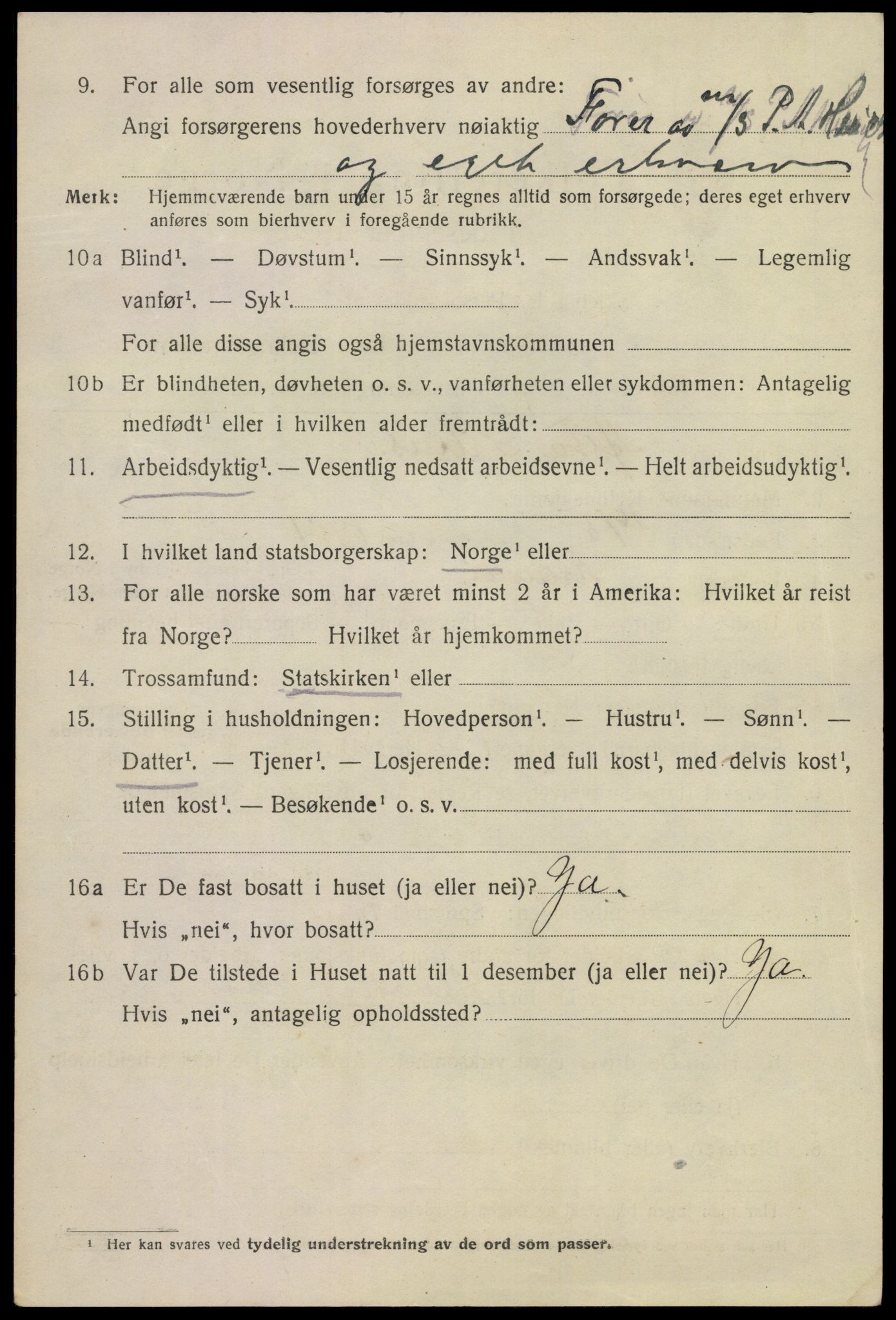 SAKO, 1920 census for Kragerø, 1920, p. 5724