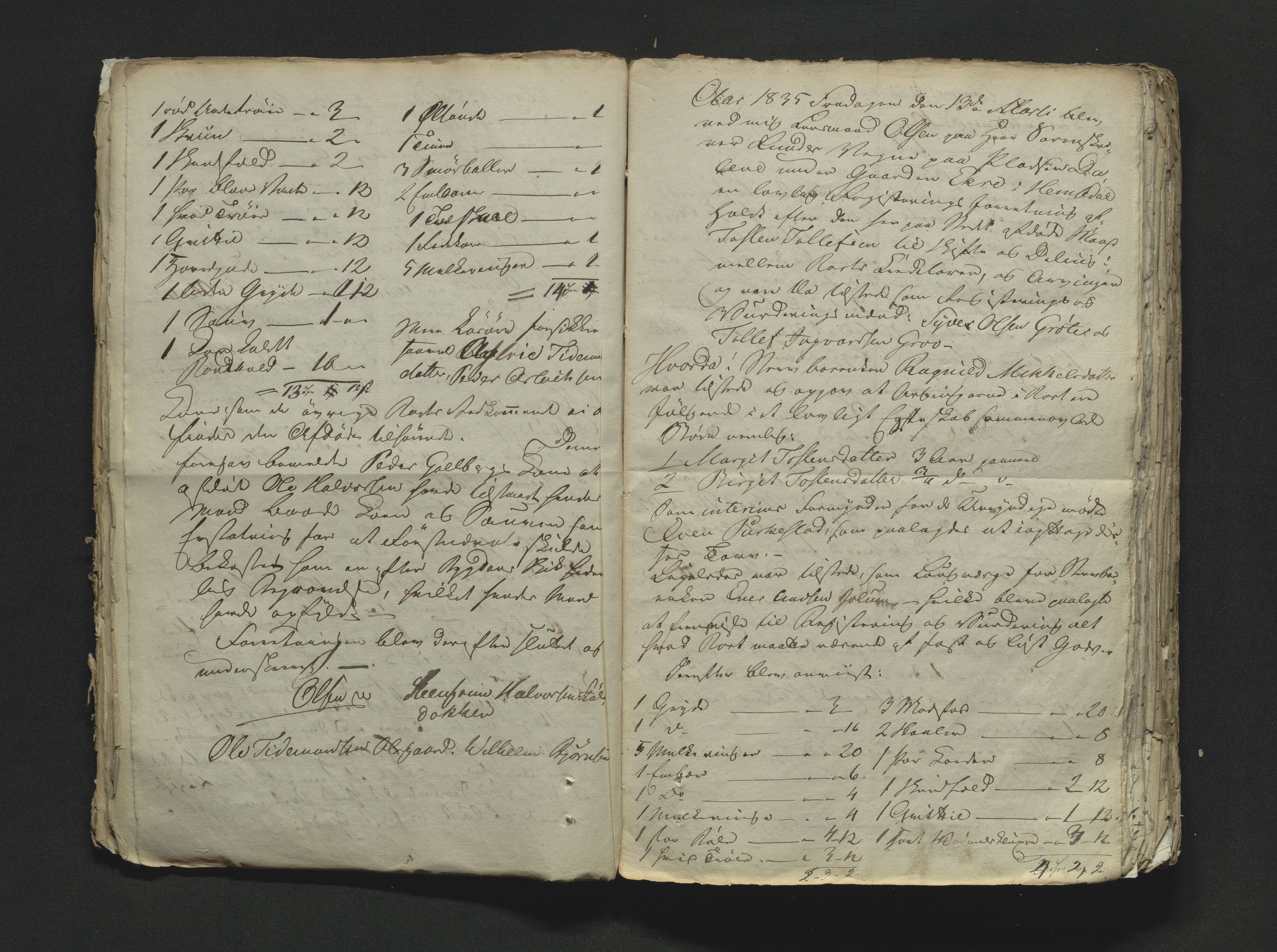Hallingdal sorenskriveri, AV/SAKO-A-121/H/Hb/Hbb/Hbba/L0008: Skifteregistreringsprotokoll, Sorenskriveriet, 1835