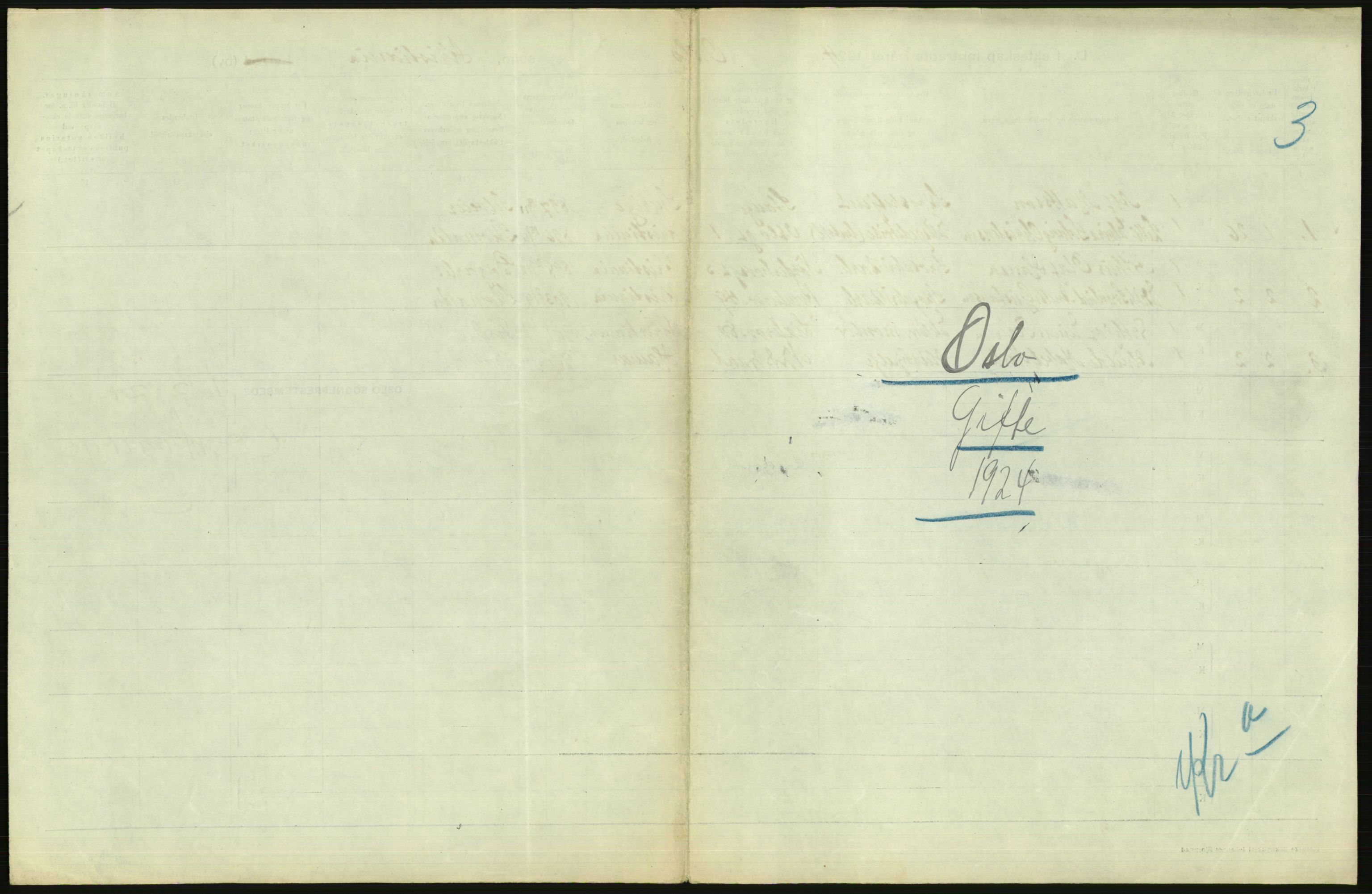 Statistisk sentralbyrå, Sosiodemografiske emner, Befolkning, AV/RA-S-2228/D/Df/Dfc/Dfcd/L0007: Kristiania: Gifte, 1924, p. 483