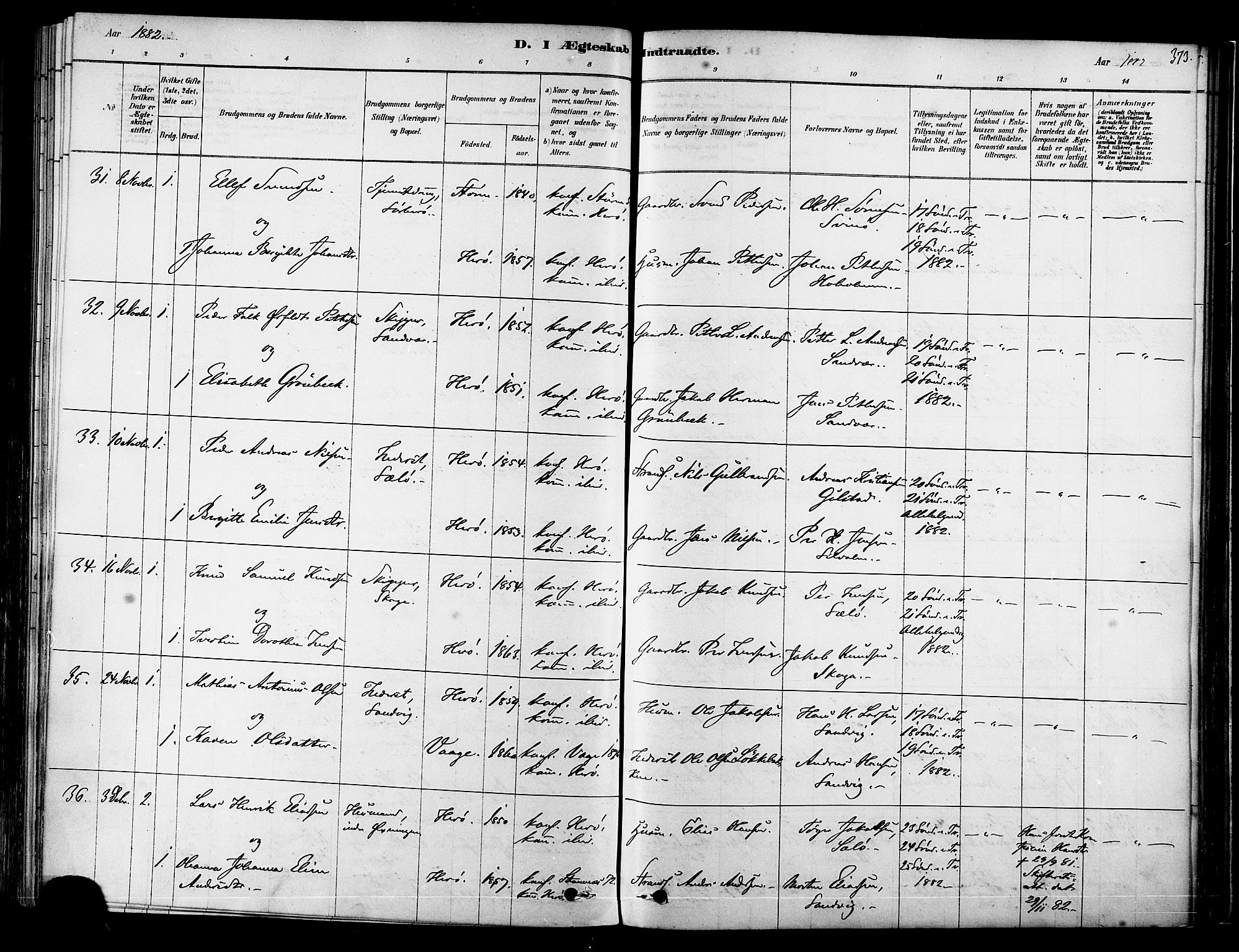 Ministerialprotokoller, klokkerbøker og fødselsregistre - Nordland, AV/SAT-A-1459/834/L0507: Parish register (official) no. 834A05, 1878-1892, p. 373