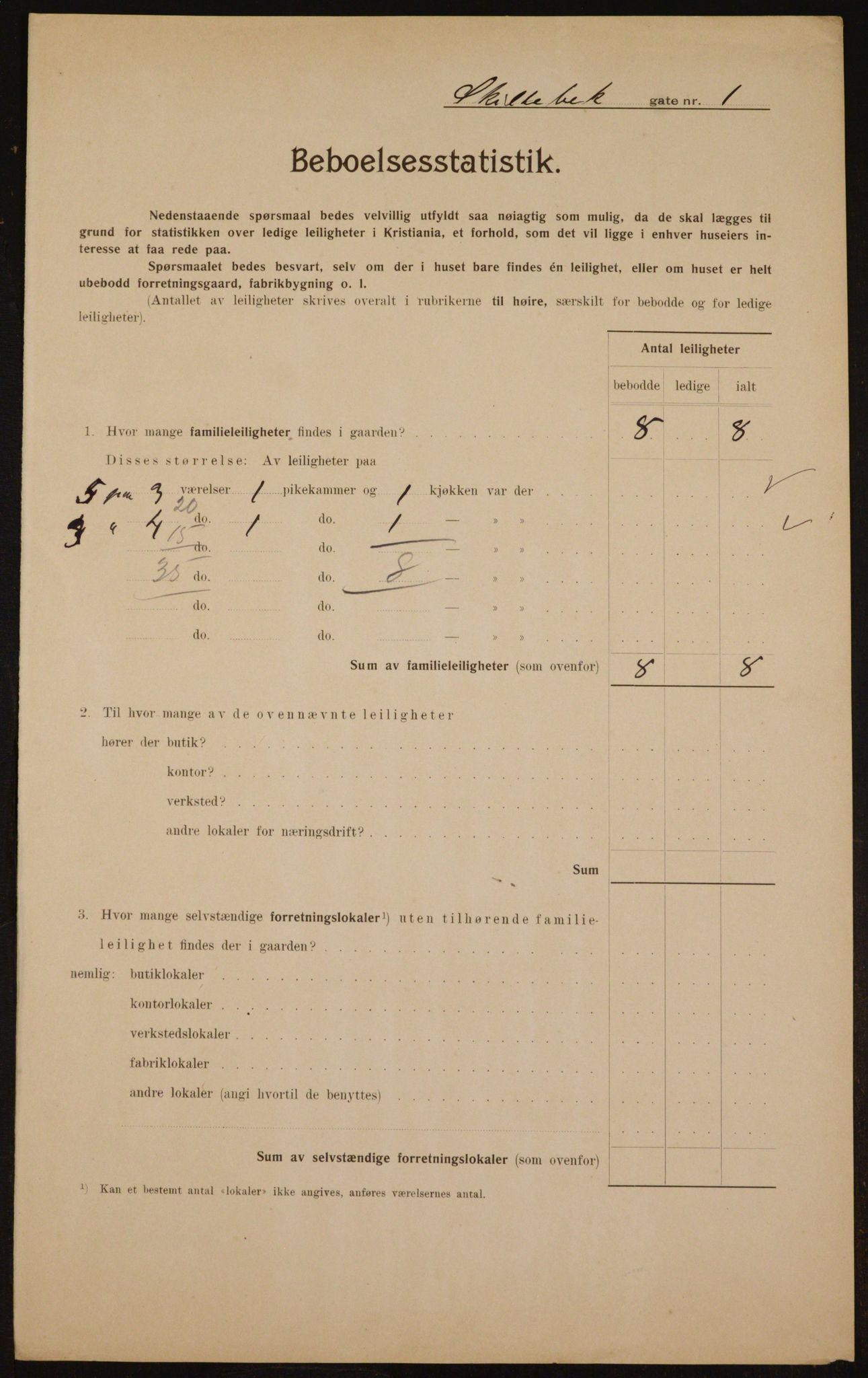 OBA, Municipal Census 1910 for Kristiania, 1910, p. 91034