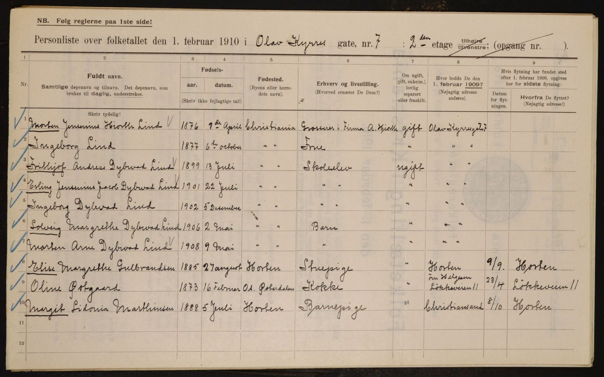 OBA, Municipal Census 1910 for Kristiania, 1910, p. 72642