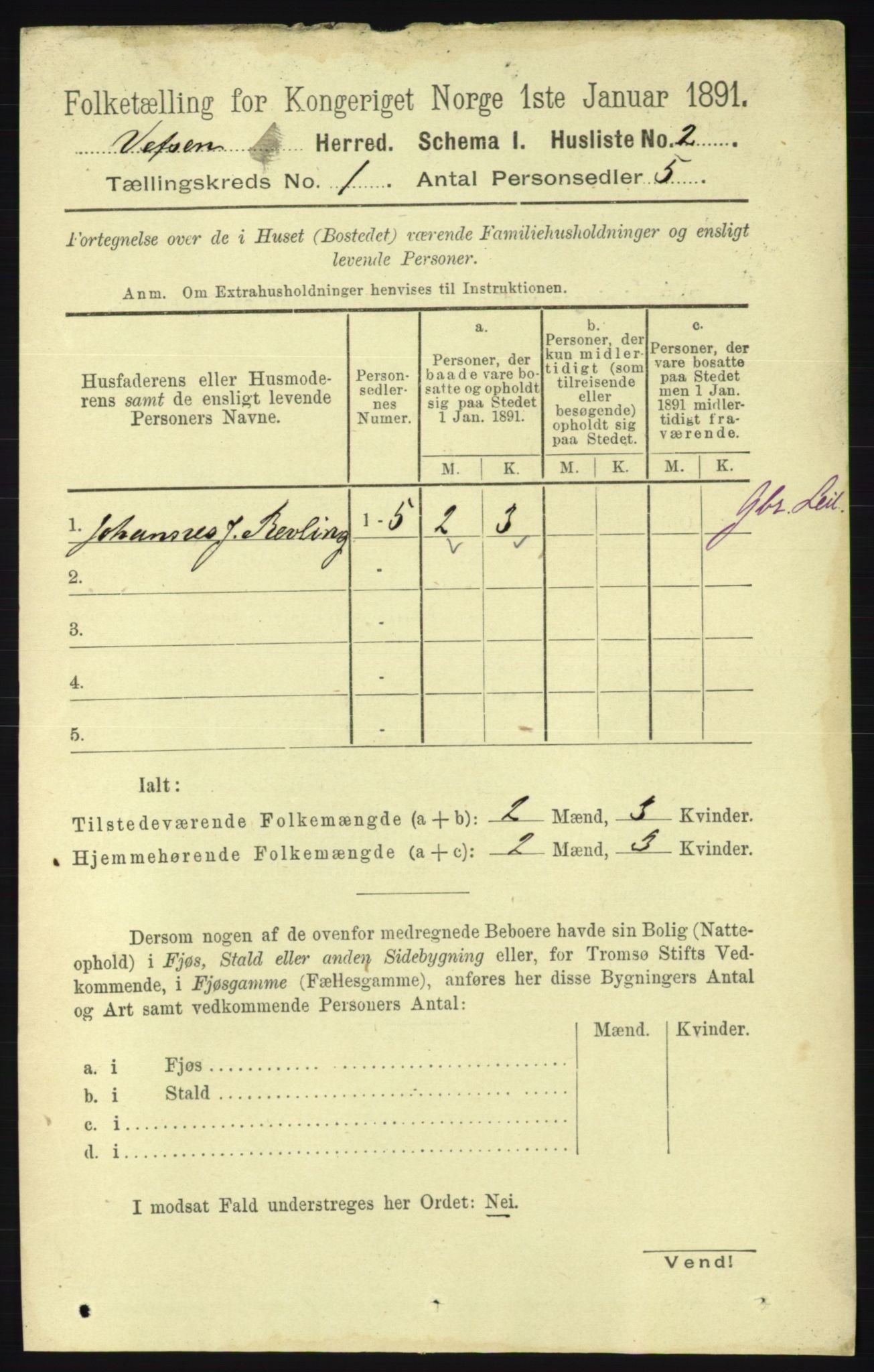 RA, 1891 census for 1824 Vefsn, 1891, p. 34