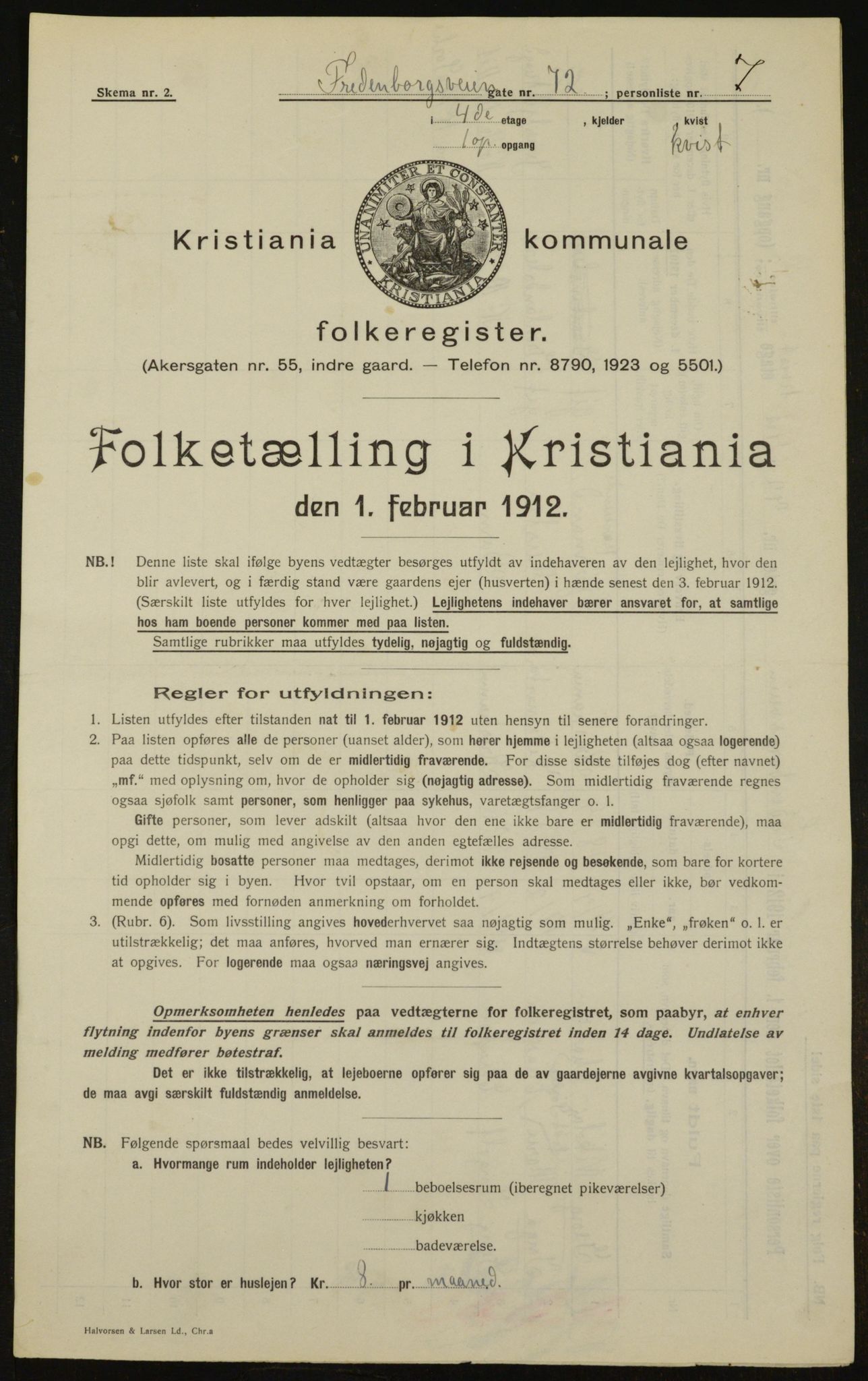 OBA, Municipal Census 1912 for Kristiania, 1912, p. 26539