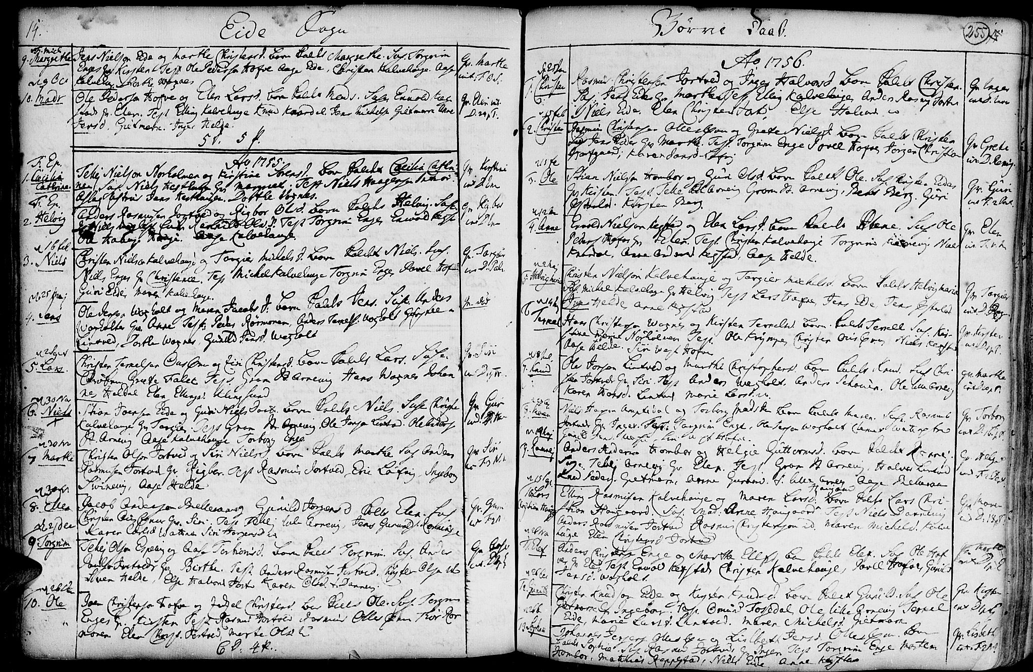 Hommedal sokneprestkontor, AV/SAK-1111-0023/F/Fa/Fab/L0002: Parish register (official) no. A 2 /2, 1740-1823, p. 255