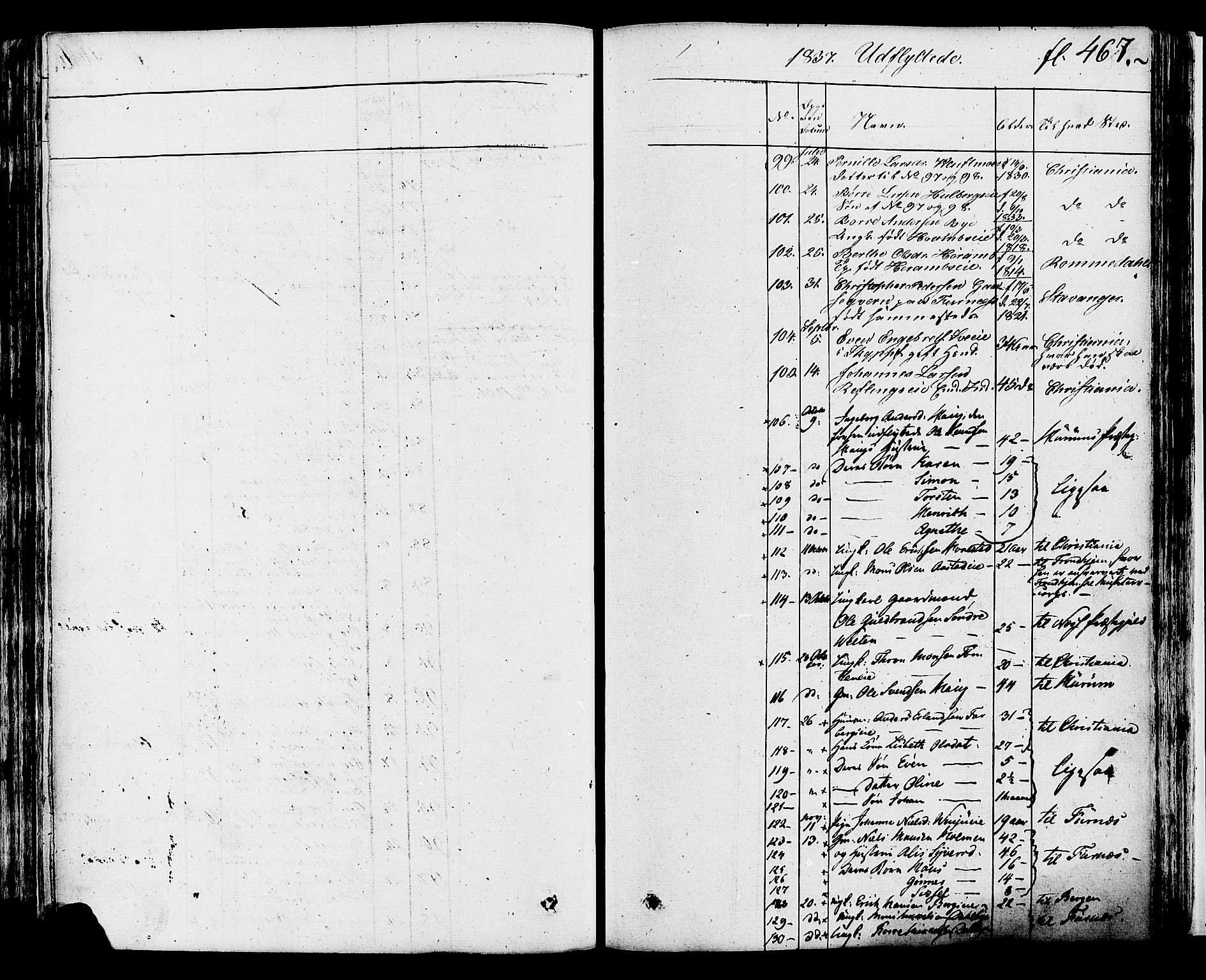 Ringsaker prestekontor, AV/SAH-PREST-014/K/Ka/L0007: Parish register (official) no. 7B, 1826-1837, p. 467