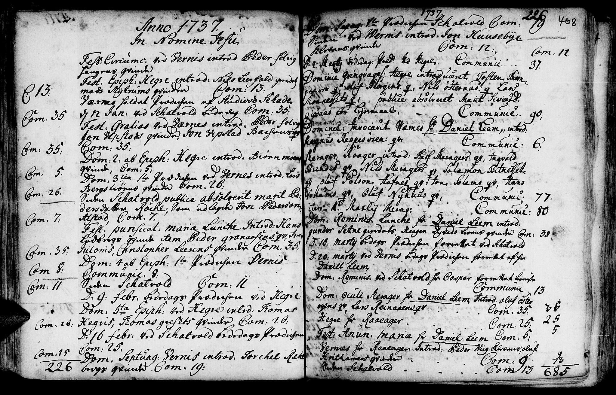 Ministerialprotokoller, klokkerbøker og fødselsregistre - Nord-Trøndelag, SAT/A-1458/709/L0054: Parish register (official) no. 709A02, 1714-1738, p. 467-468