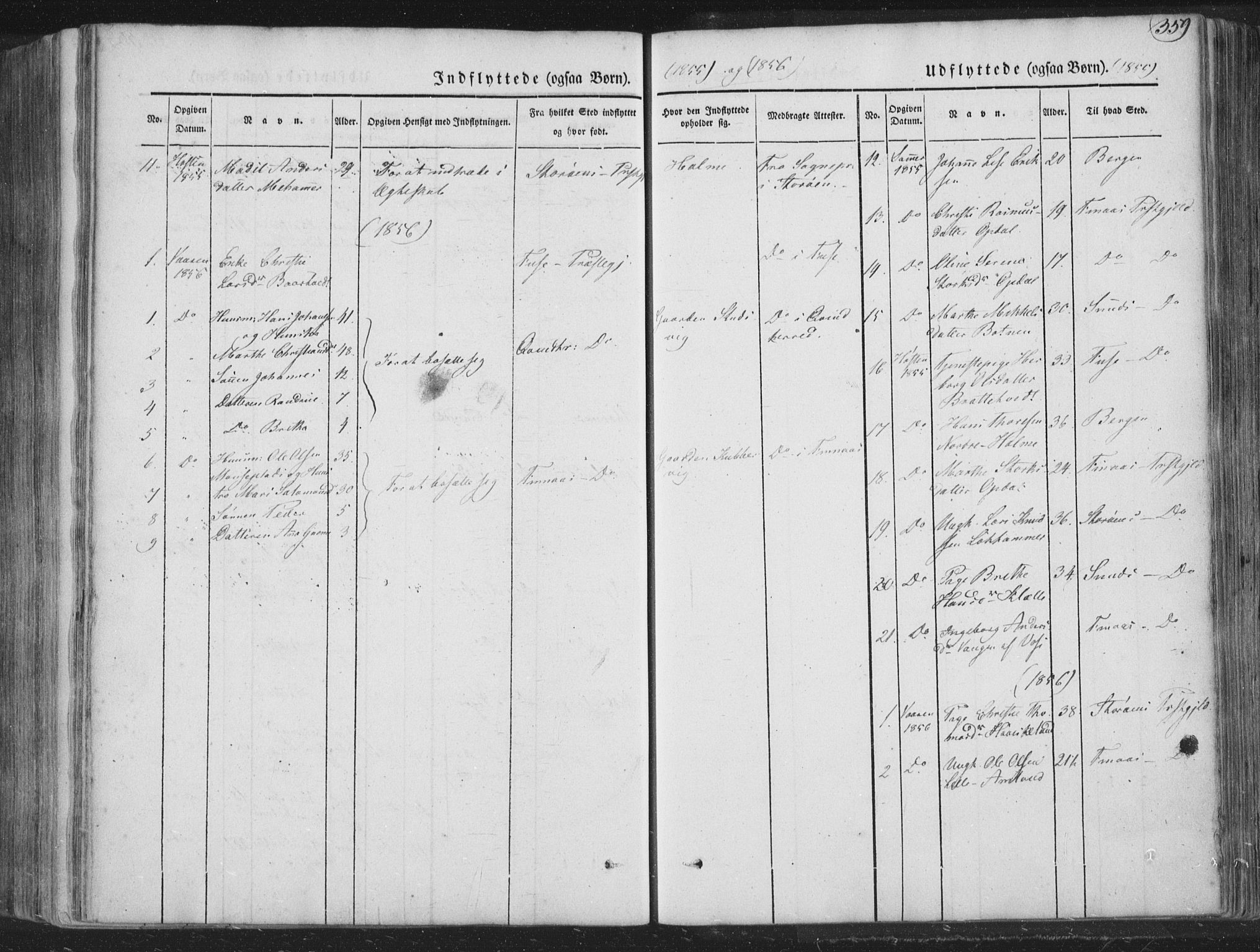 Tysnes sokneprestembete, AV/SAB-A-78601/H/Haa: Parish register (official) no. A 10, 1848-1859, p. 359