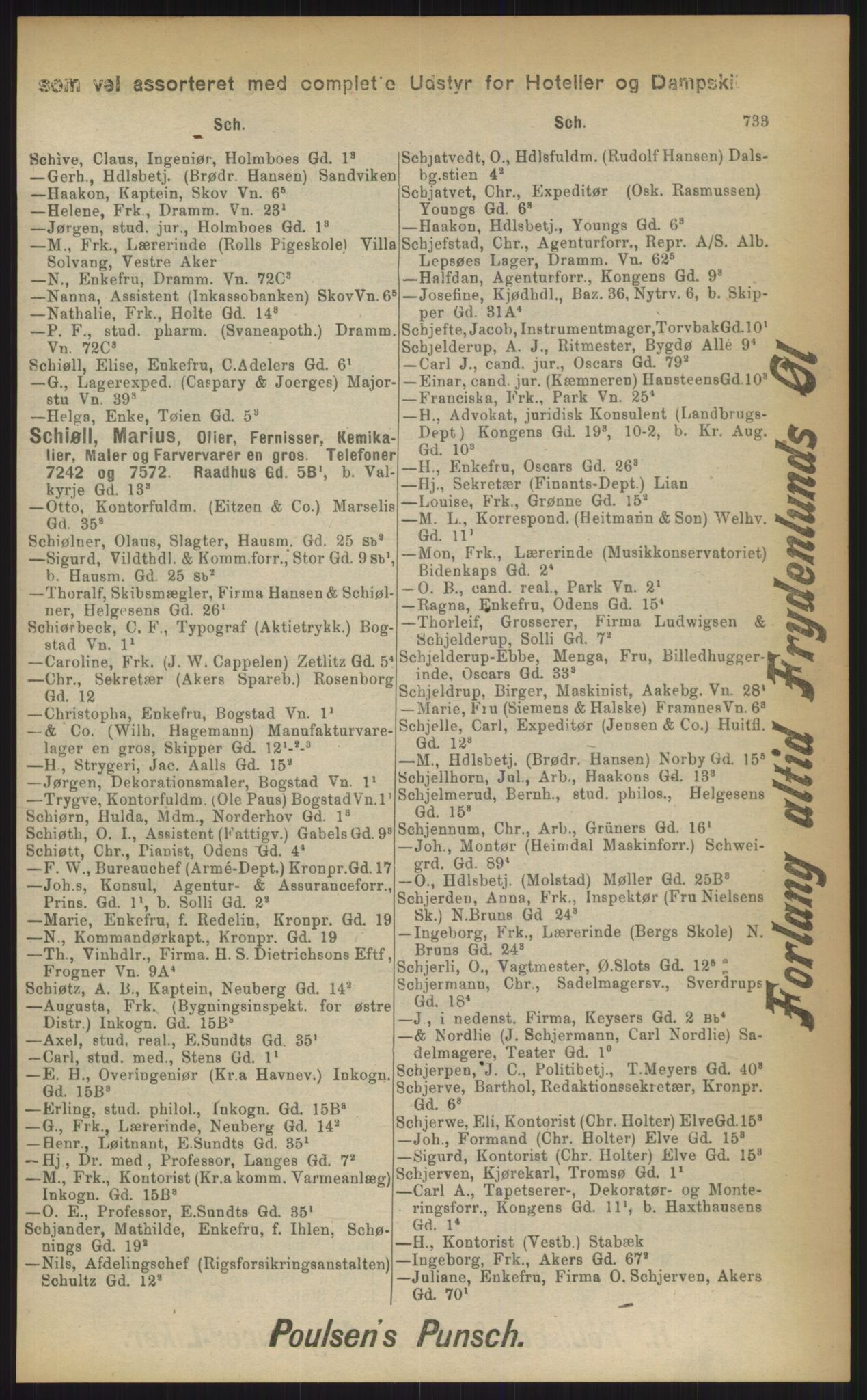 Kristiania/Oslo adressebok, PUBL/-, 1903, p. 733