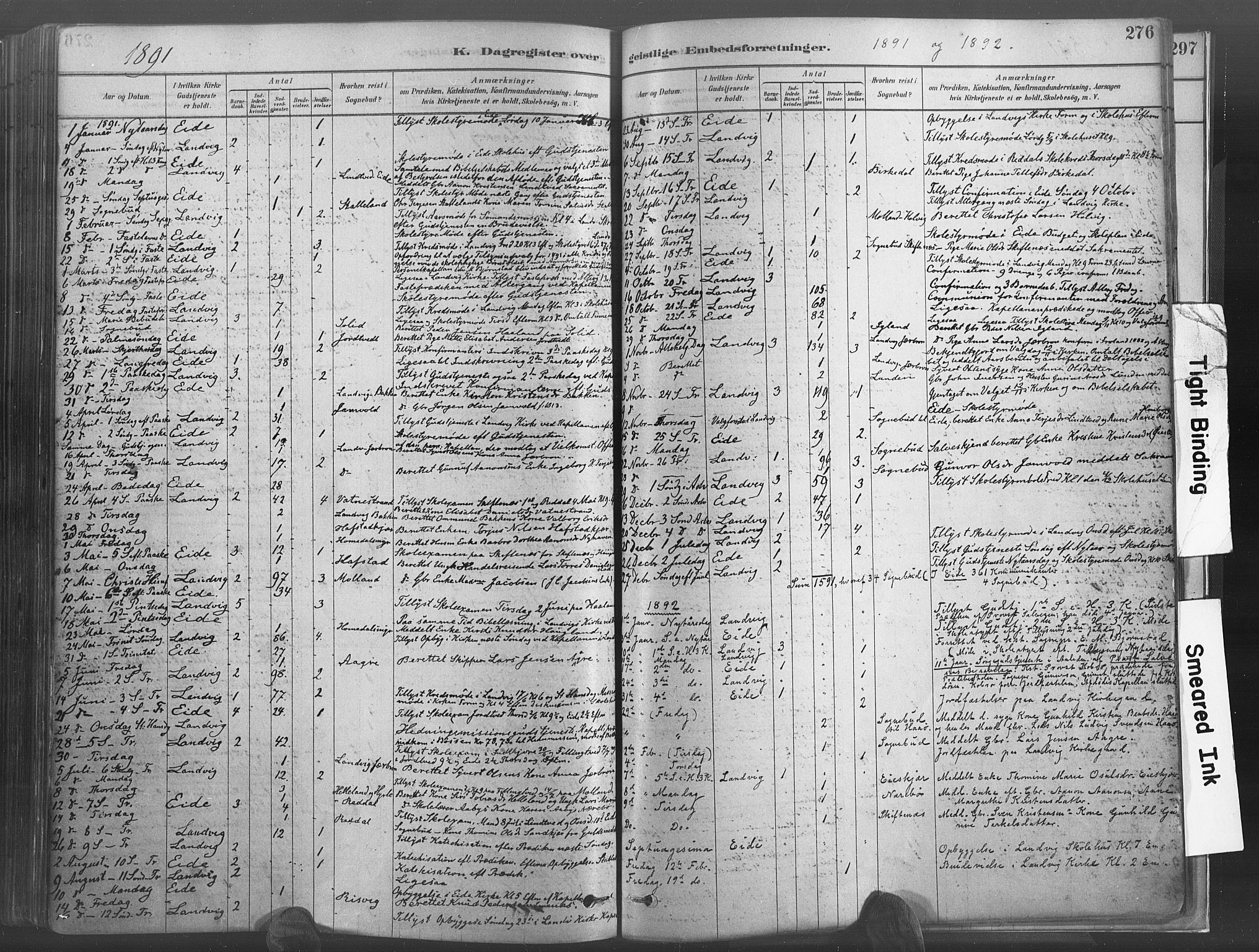 Hommedal sokneprestkontor, SAK/1111-0023/F/Fa/Fab/L0006: Parish register (official) no. A 6, 1878-1897, p. 276