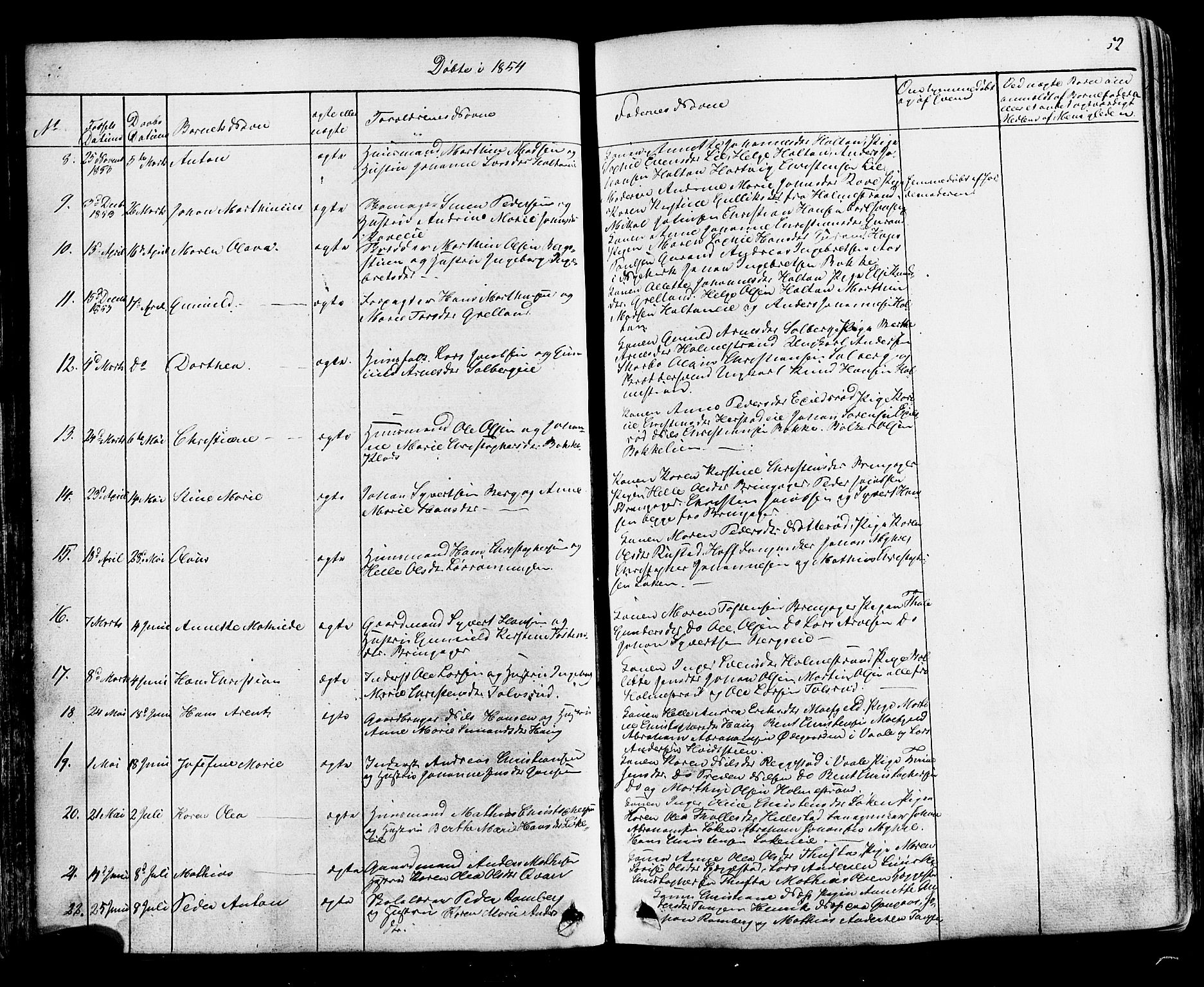 Botne kirkebøker, AV/SAKO-A-340/F/Fa/L0006: Parish register (official) no. I 6, 1836-1877, p. 52