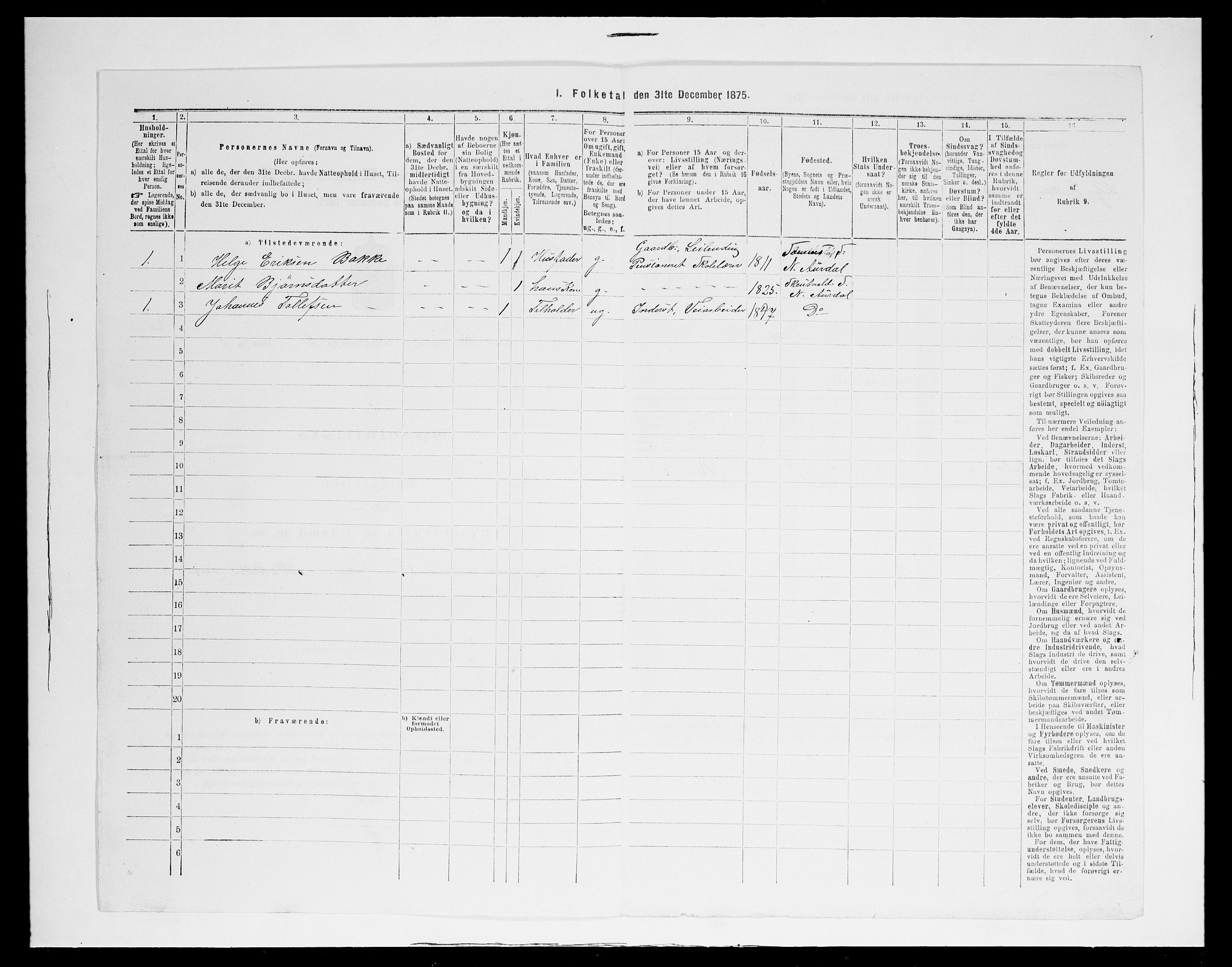 SAH, 1875 census for 0542P Nord-Aurdal, 1875, p. 345