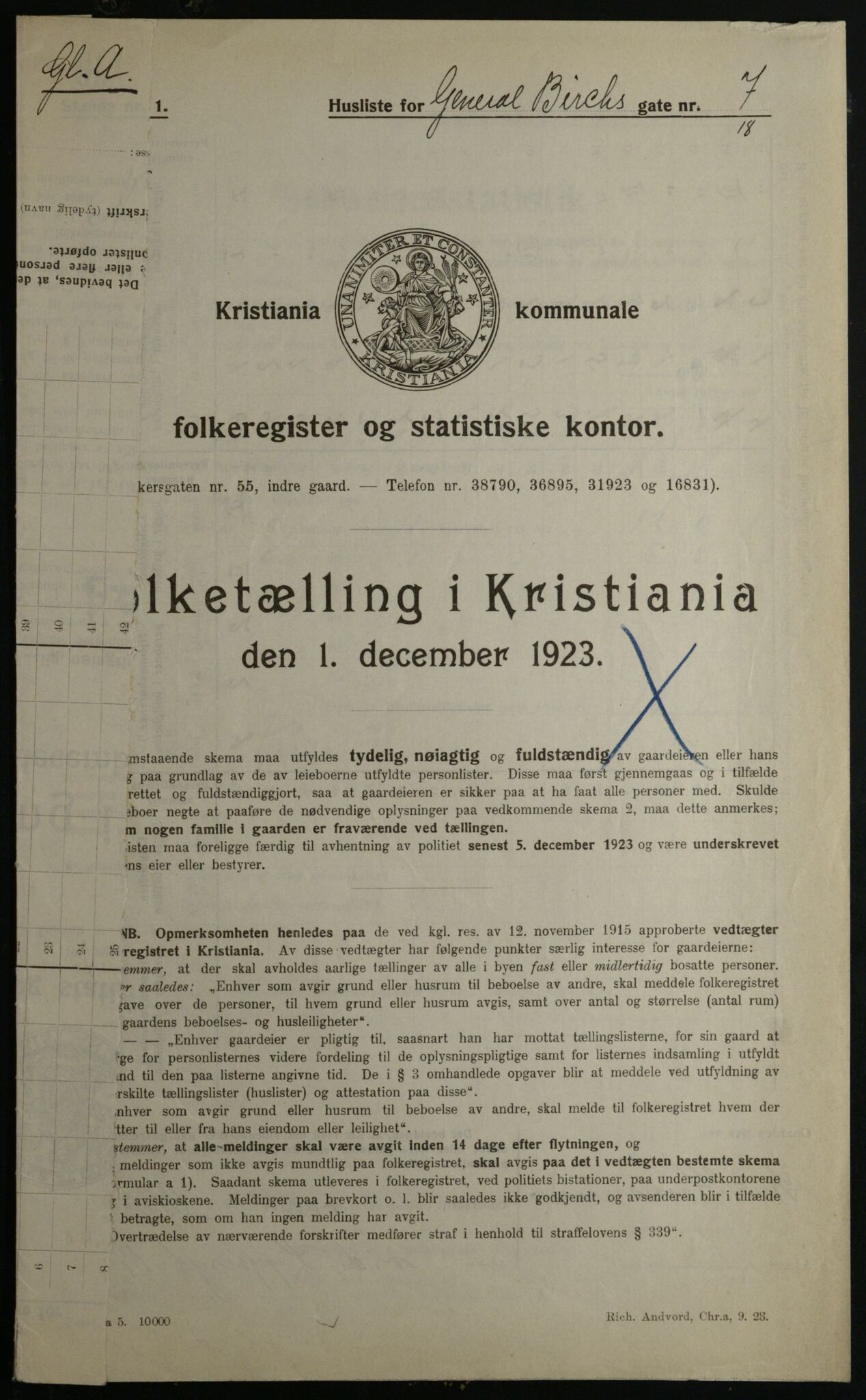 OBA, Municipal Census 1923 for Kristiania, 1923, p. 32852