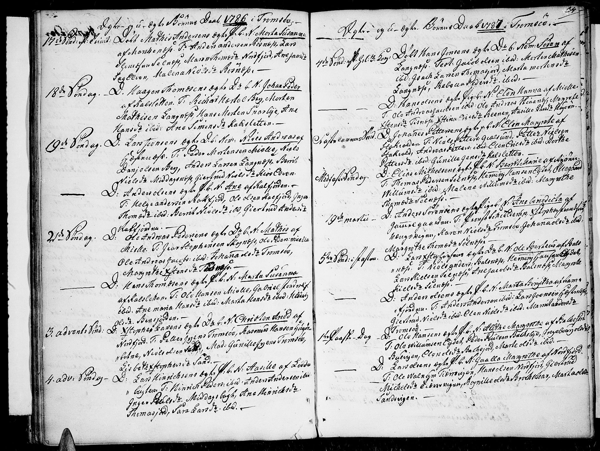 Tromsø sokneprestkontor/stiftsprosti/domprosti, SATØ/S-1343/G/Ga/L0003kirke: Parish register (official) no. 3, 1779-1796, p. 34