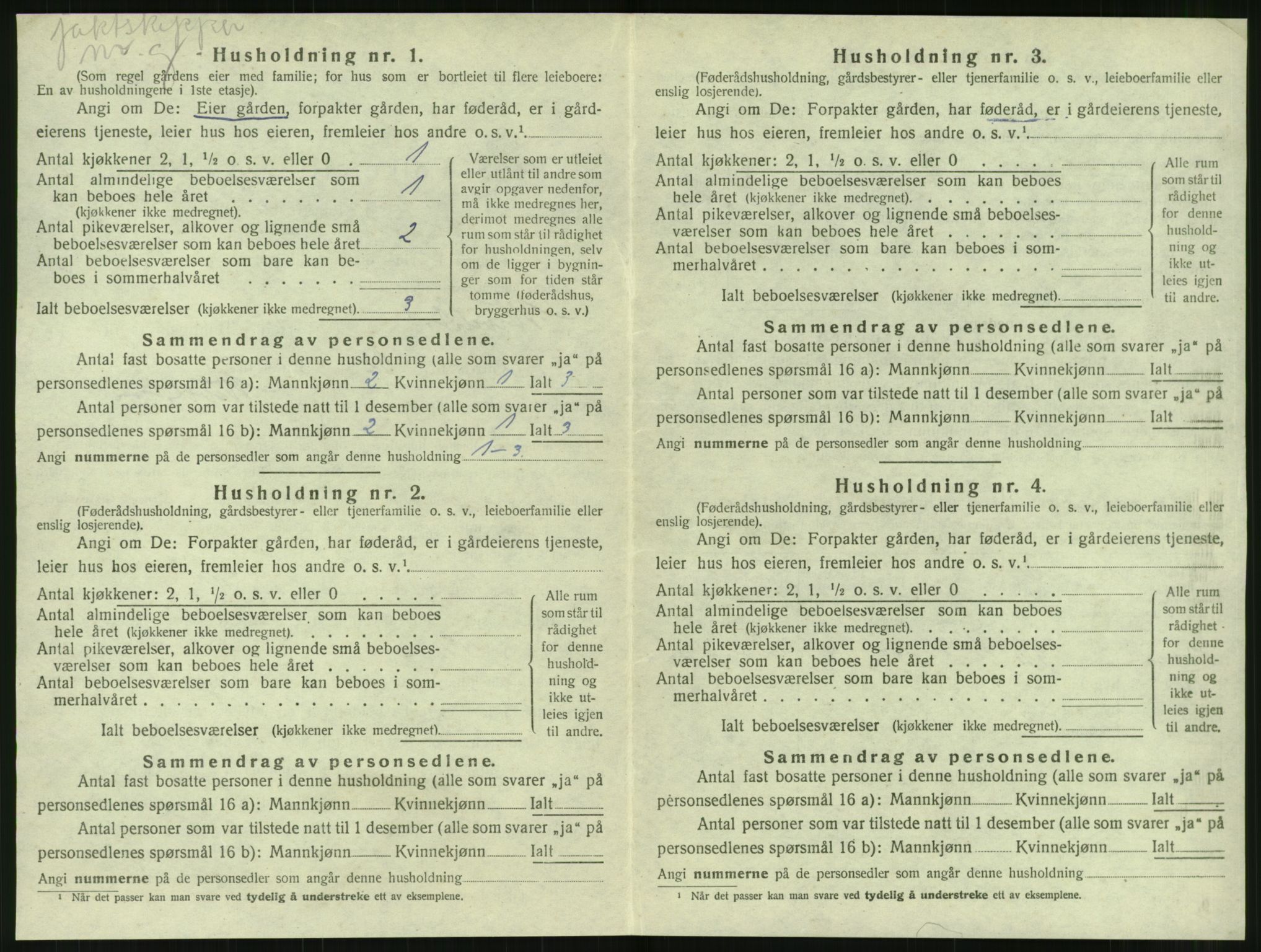 SAT, 1920 census for Vevelstad, 1920, p. 173