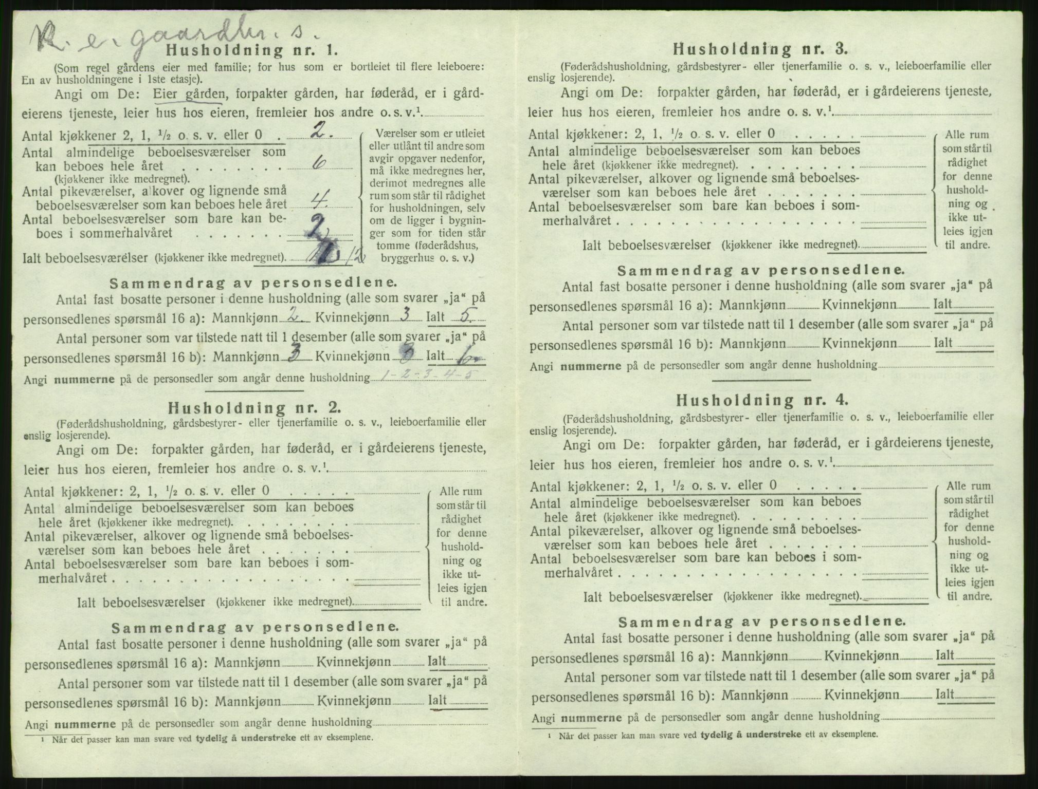 SAT, 1920 census for Sylte, 1920, p. 454