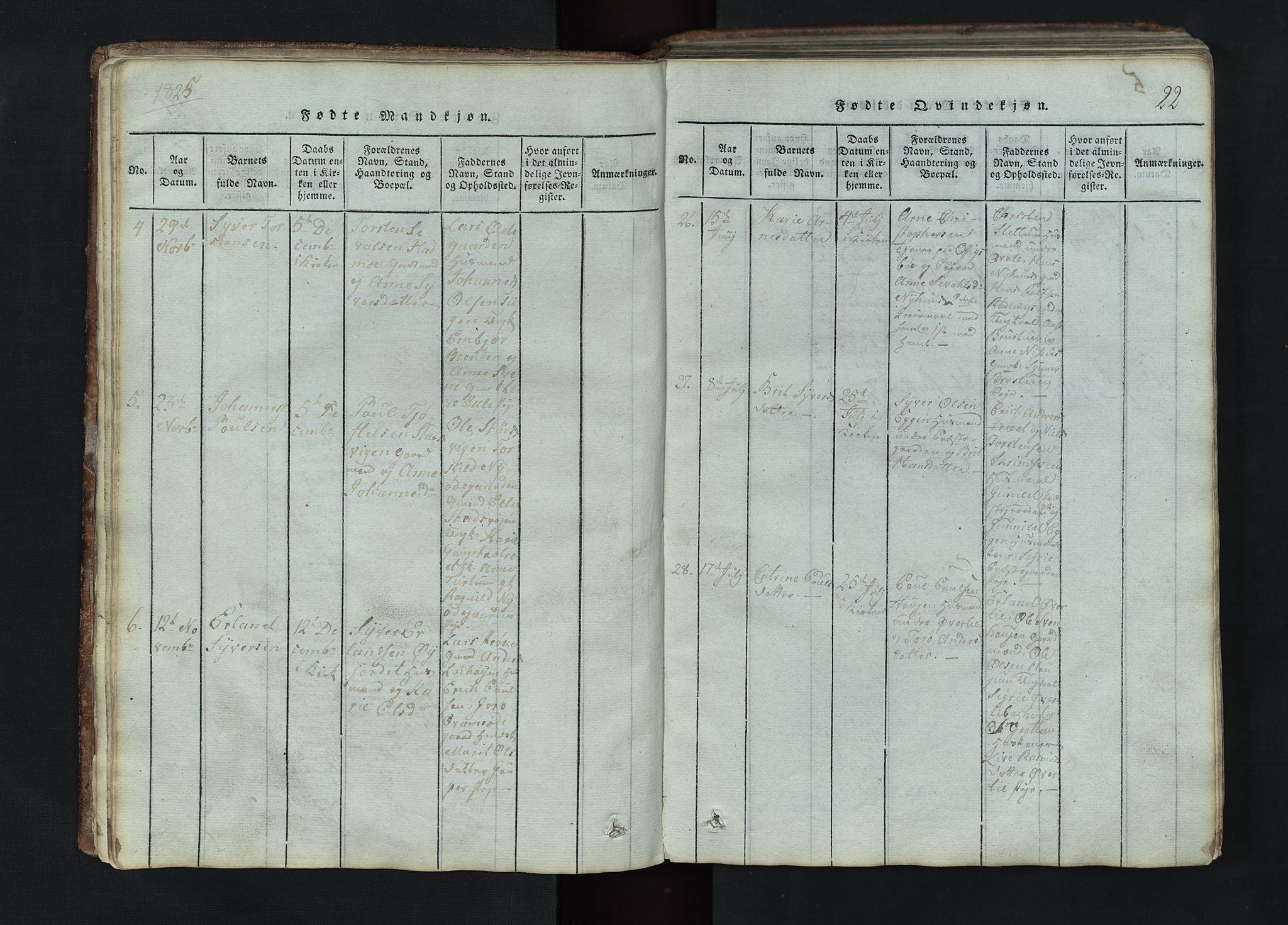 Lom prestekontor, AV/SAH-PREST-070/L/L0002: Parish register (copy) no. 2, 1815-1844, p. 22