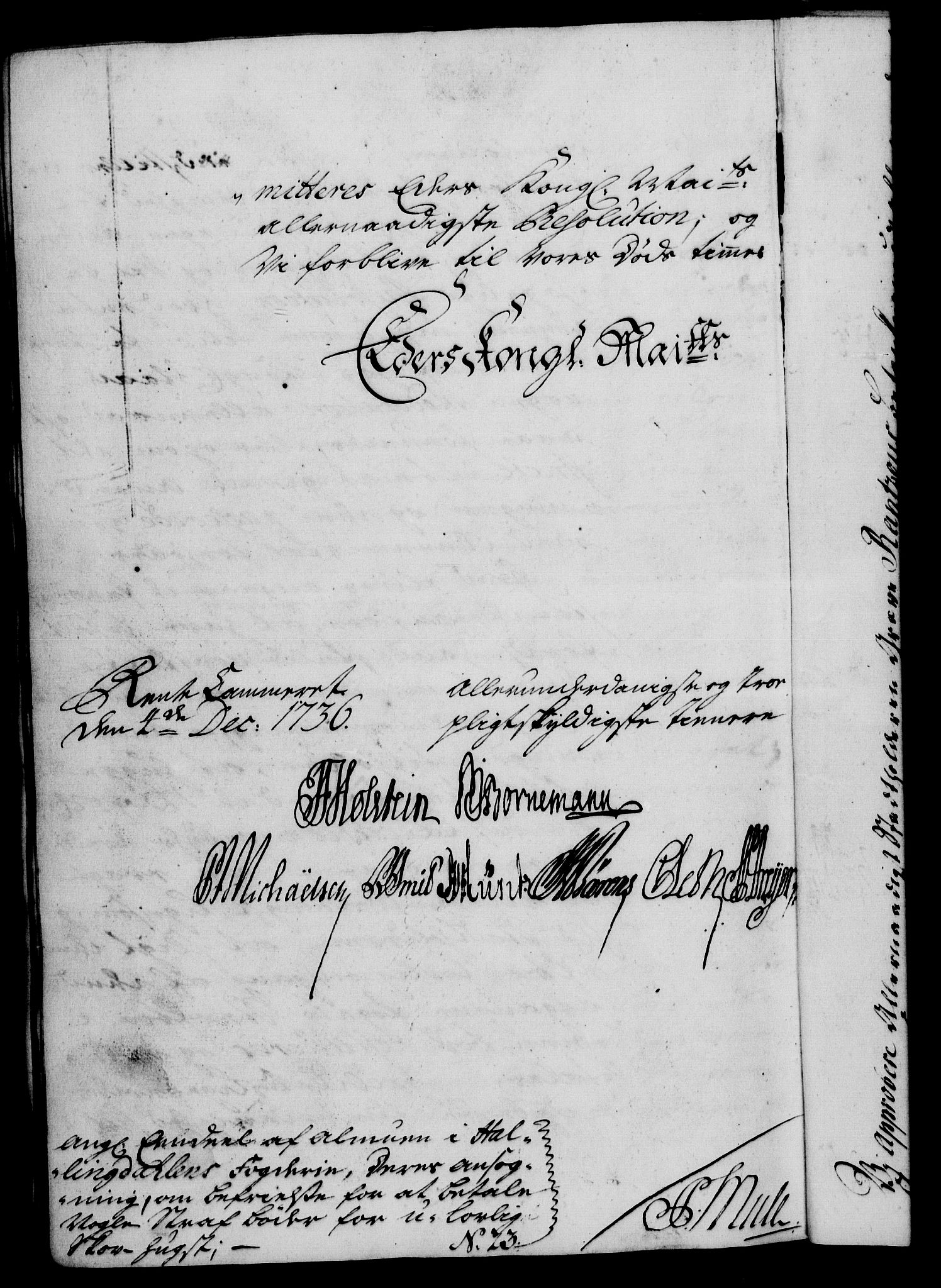 Rentekammeret, Kammerkanselliet, AV/RA-EA-3111/G/Gf/Gfa/L0019: Norsk relasjons- og resolusjonsprotokoll (merket RK 52.19), 1736, p. 586