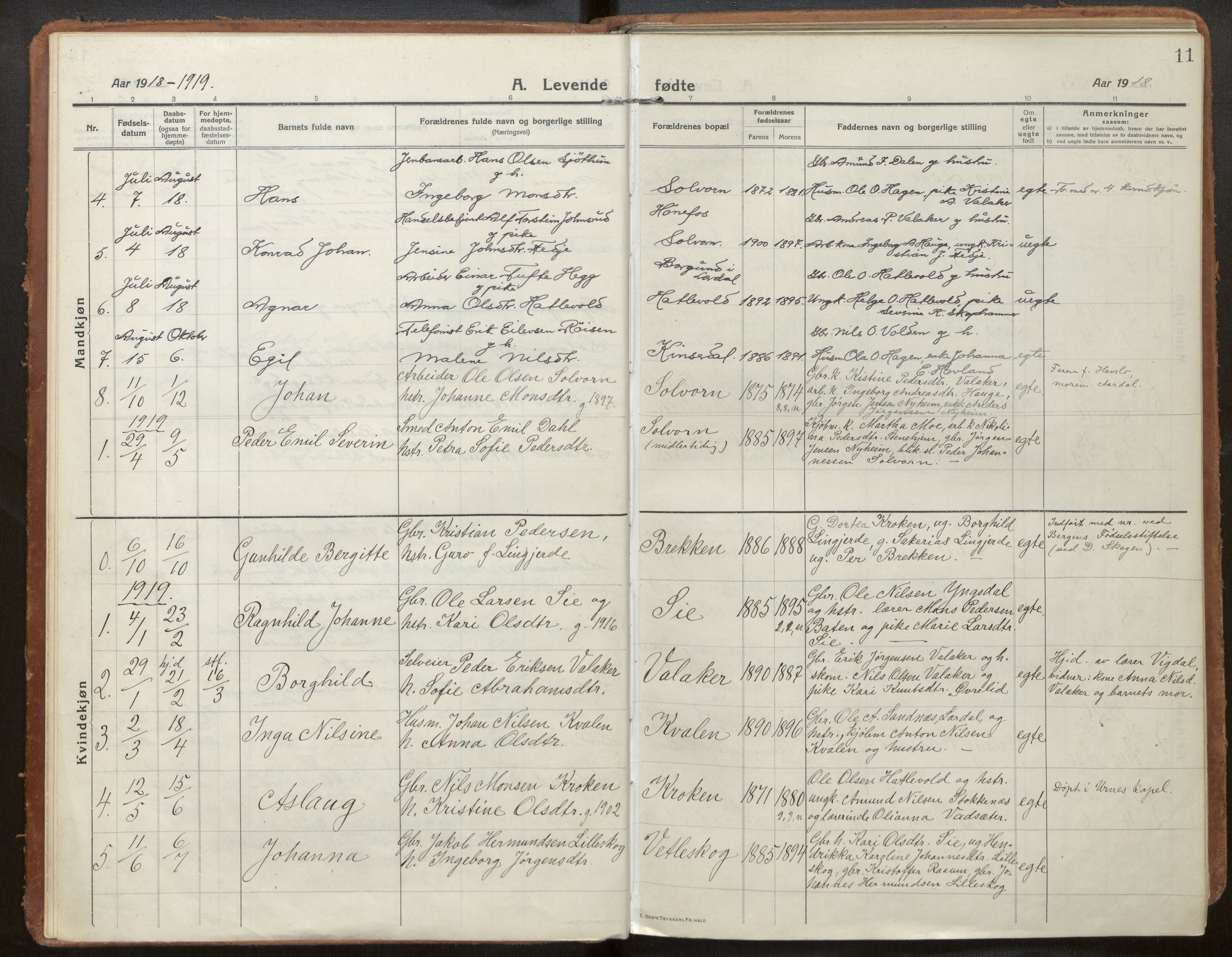 Hafslo sokneprestembete, SAB/A-80301/H/Haa/Haac/L0002: Parish register (official) no. C 2, 1914-1955, p. 11