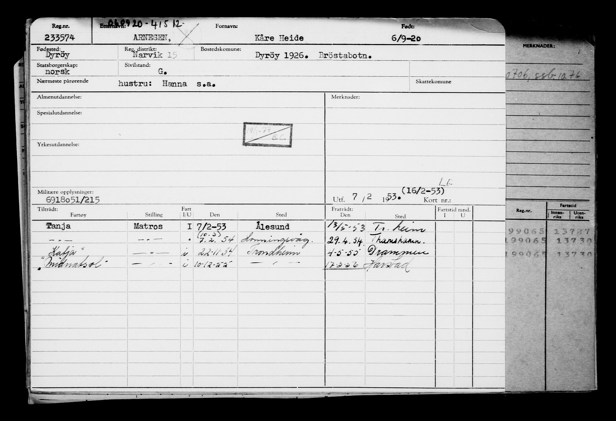 Direktoratet for sjømenn, AV/RA-S-3545/G/Gb/L0185: Hovedkort, 1920, p. 124