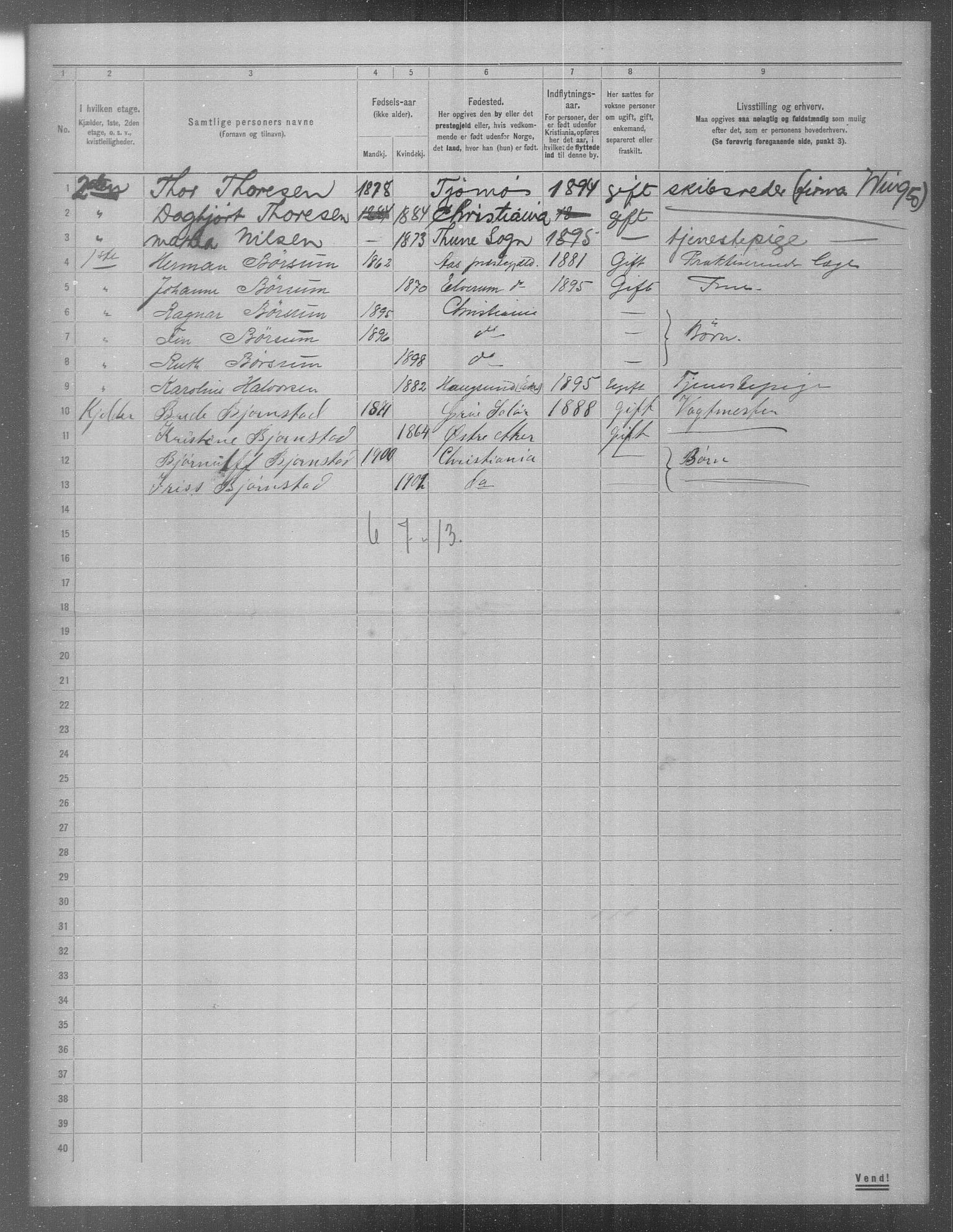 OBA, Municipal Census 1904 for Kristiania, 1904, p. 2324