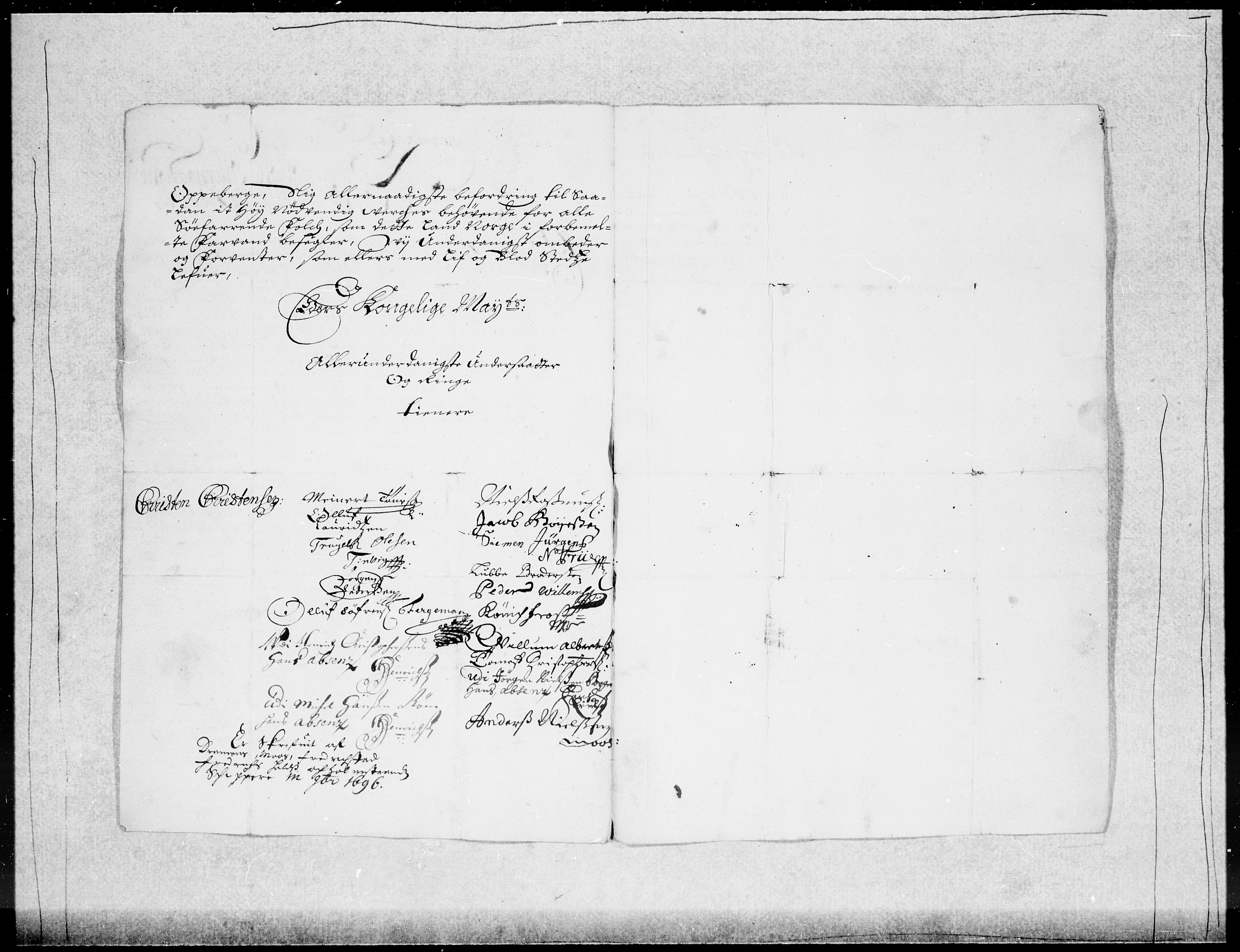 Danske Kanselli 1572-1799, AV/RA-EA-3023/F/Fc/Fcc/Fcca/L0047: Norske innlegg 1572-1799, 1695-1697, p. 234