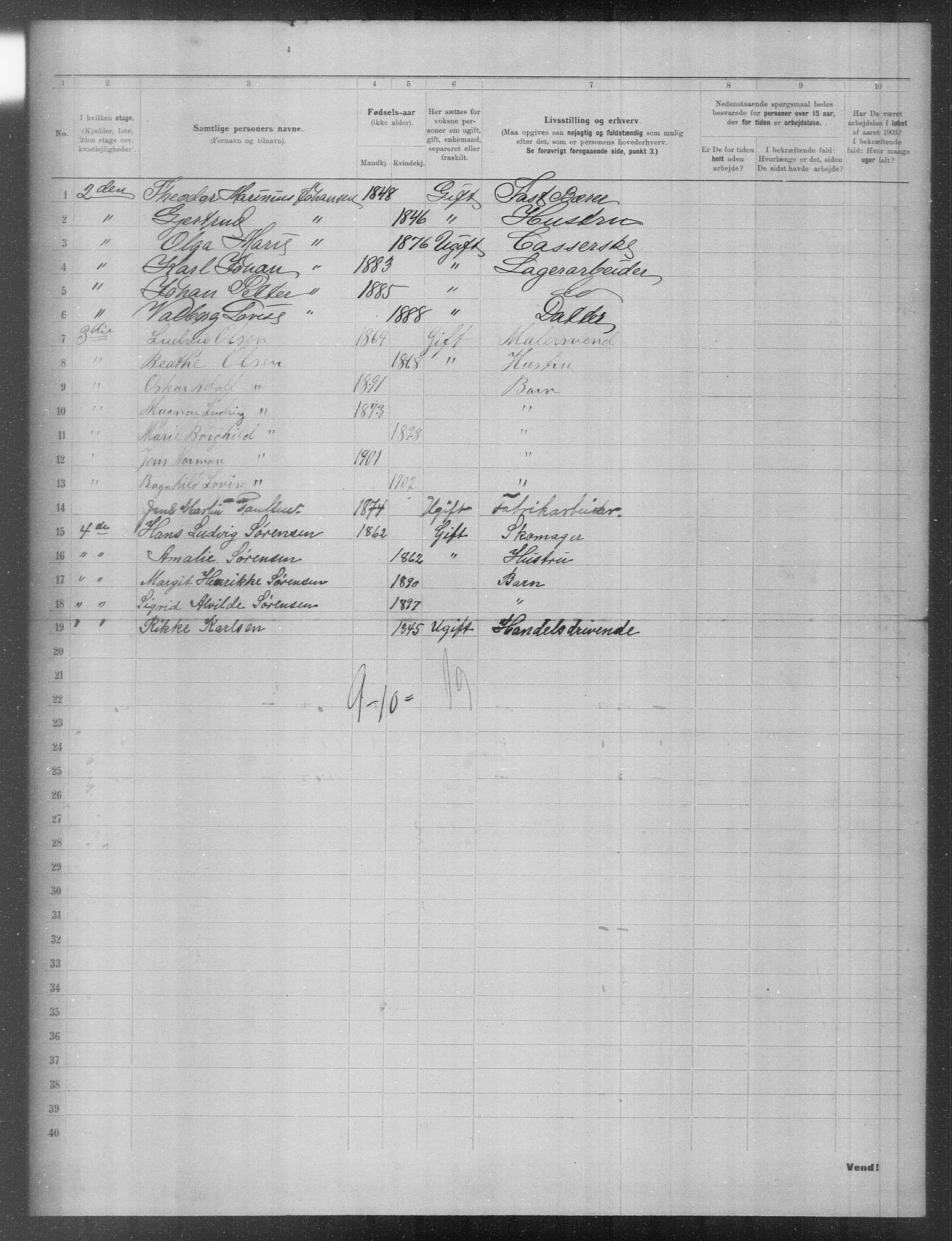 OBA, Municipal Census 1903 for Kristiania, 1903, p. 12594