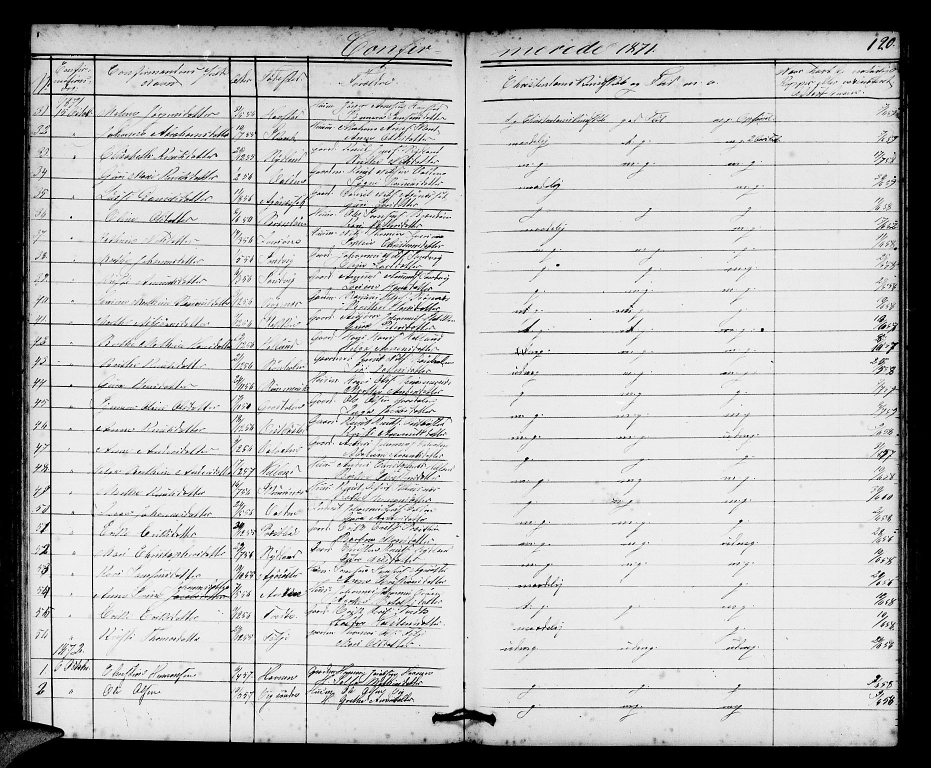 Fitjar sokneprestembete, AV/SAB-A-99926: Parish register (copy) no. A 1, 1864-1886, p. 120