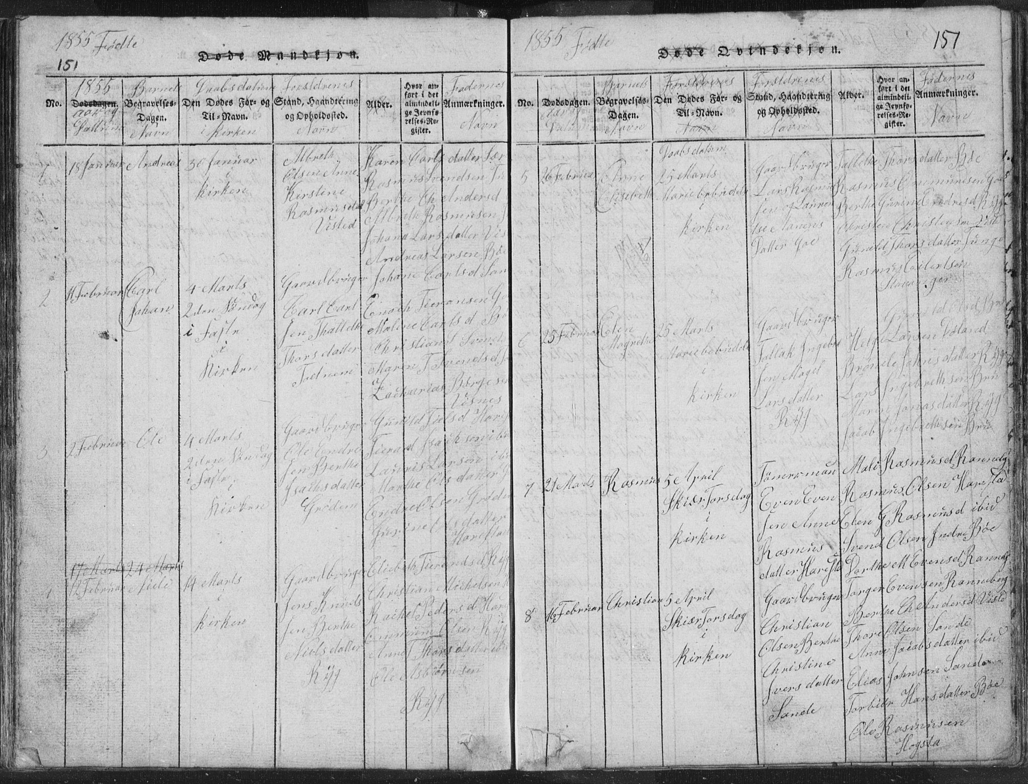 Hetland sokneprestkontor, SAST/A-101826/30/30BA/L0001: Parish register (official) no. A 1, 1816-1856, p. 151