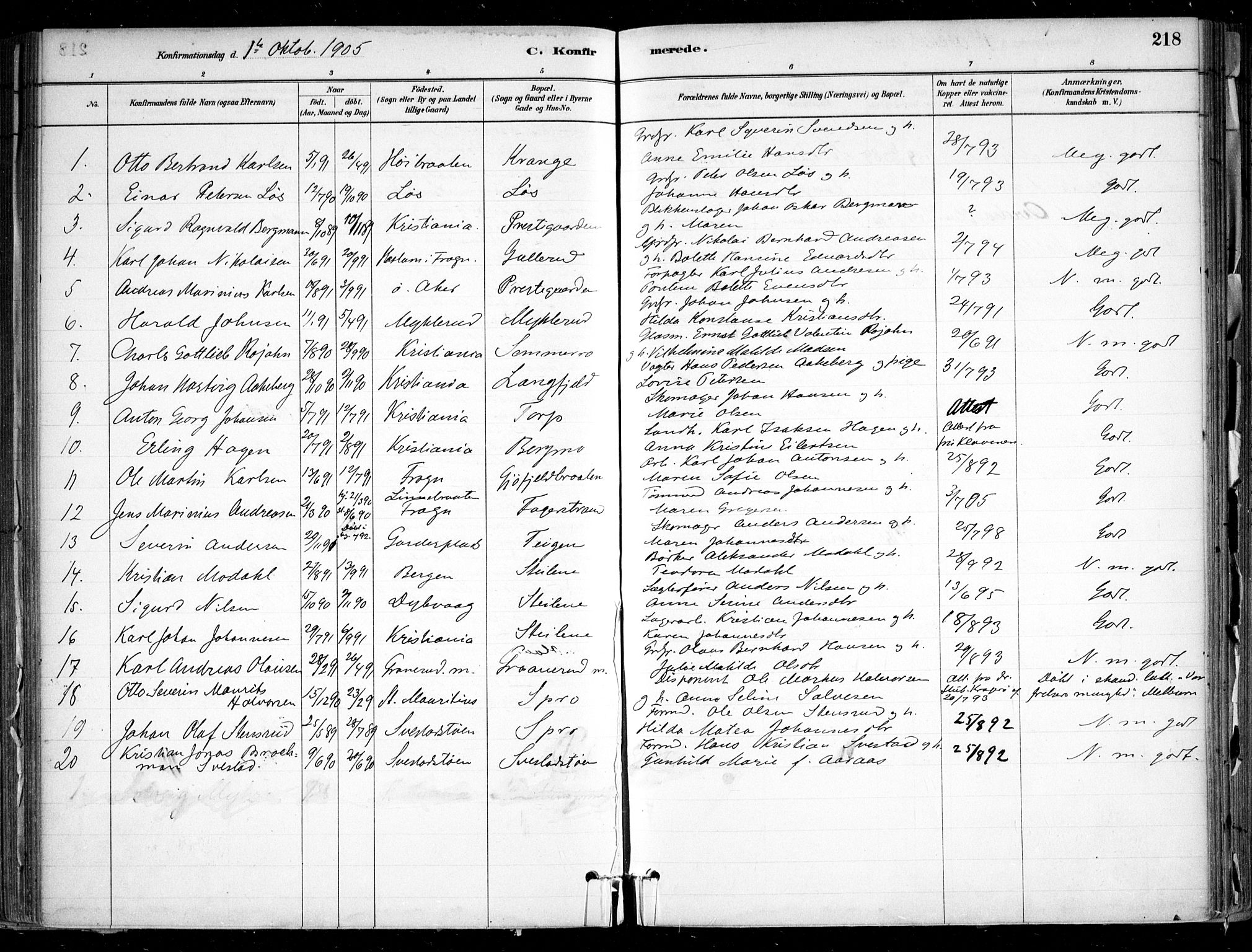 Nesodden prestekontor Kirkebøker, SAO/A-10013/F/Fa/L0009: Parish register (official) no. I 9, 1880-1915, p. 218