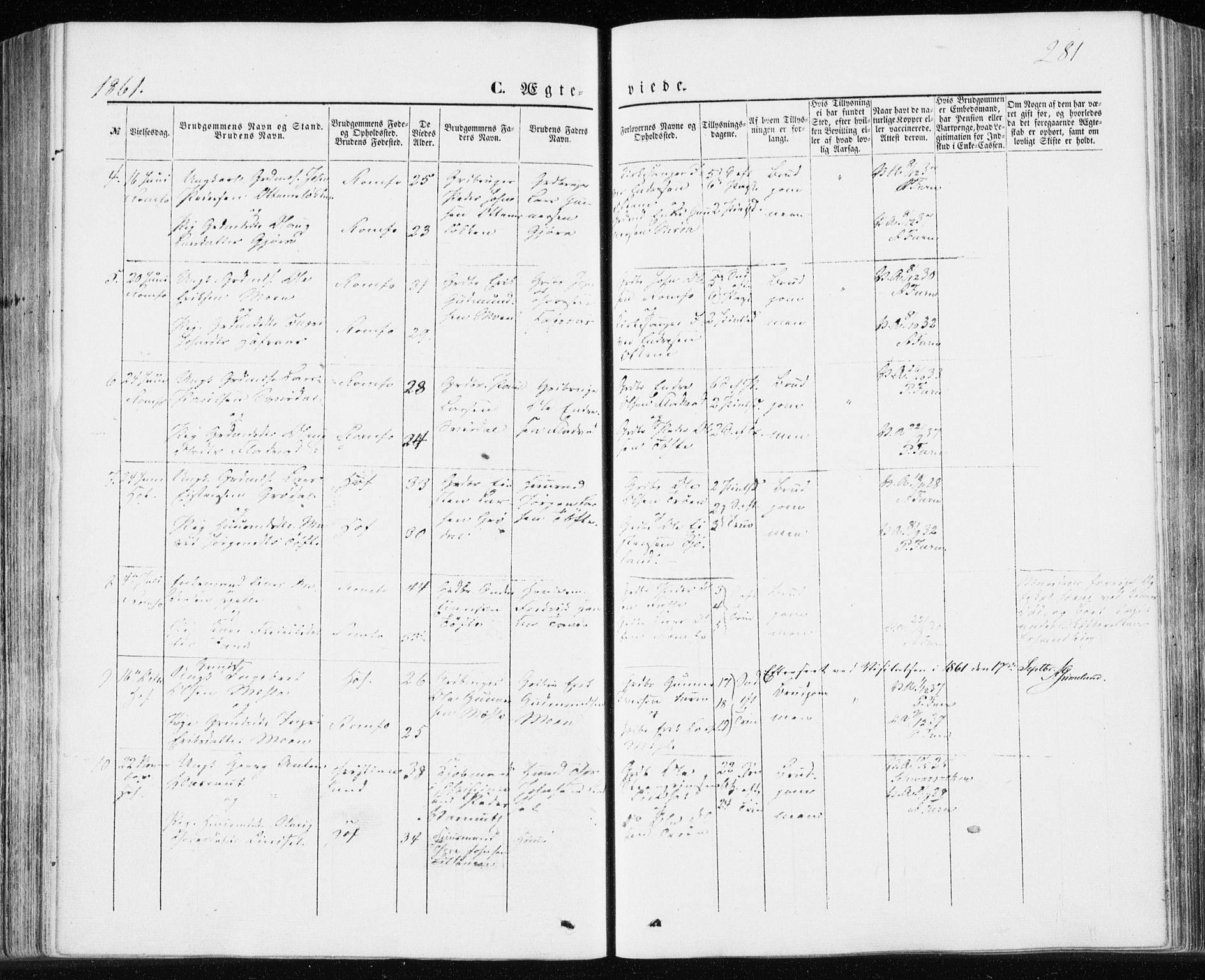 Ministerialprotokoller, klokkerbøker og fødselsregistre - Møre og Romsdal, AV/SAT-A-1454/590/L1013: Parish register (official) no. 590A05, 1847-1877, p. 281