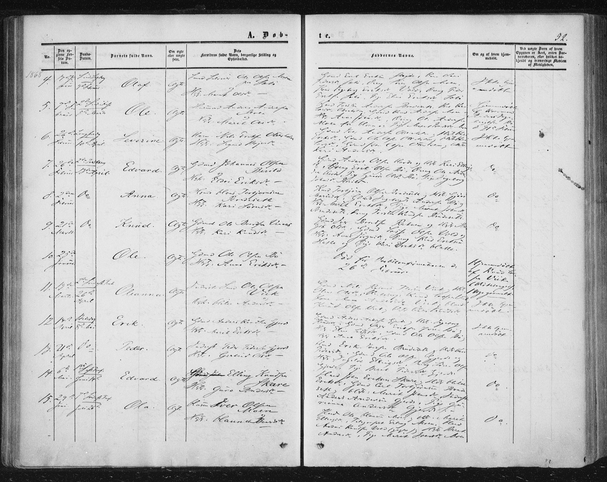 Ministerialprotokoller, klokkerbøker og fødselsregistre - Møre og Romsdal, AV/SAT-A-1454/543/L0562: Parish register (official) no. 543A02, 1854-1884, p. 52