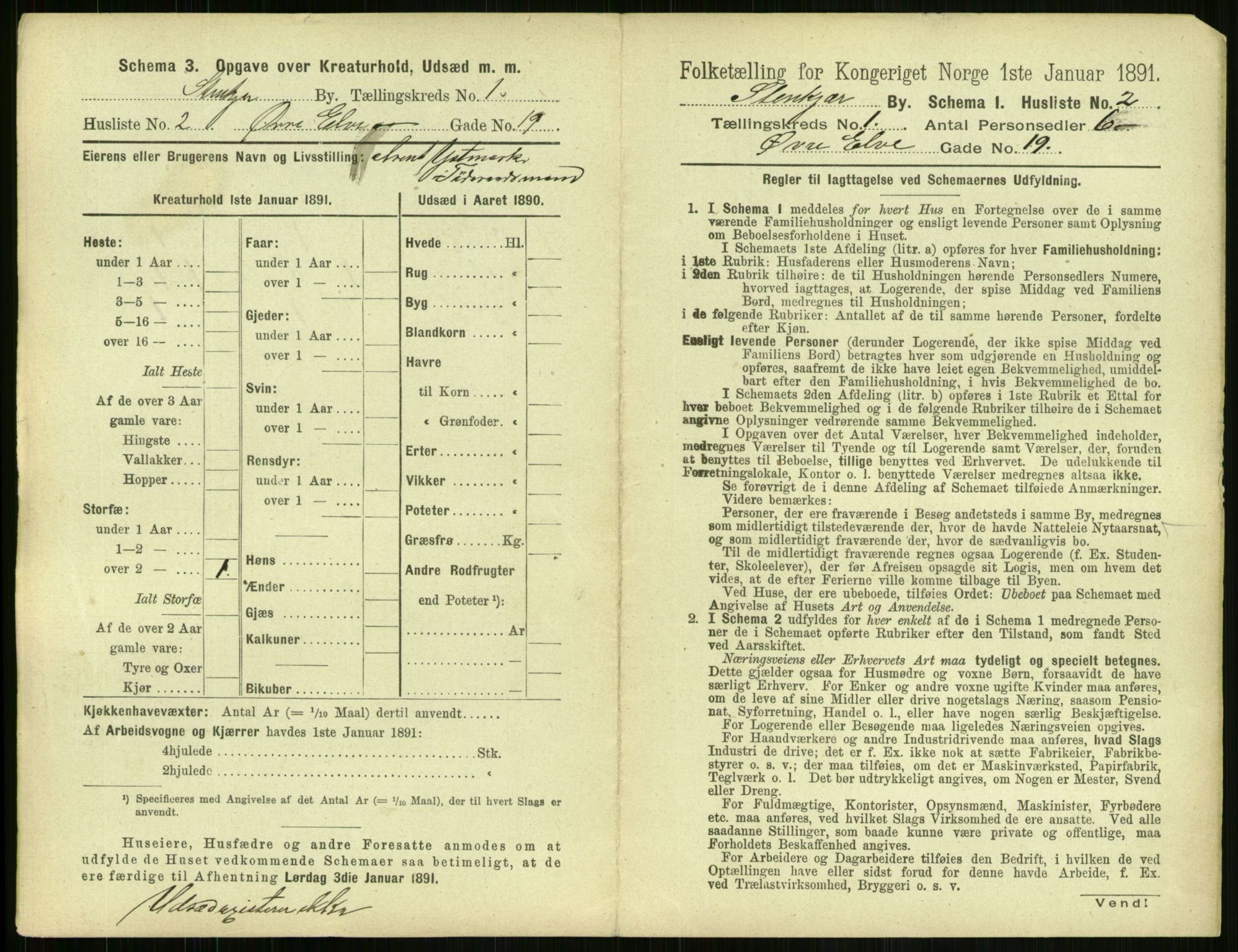 RA, 1891 census for 1702 Steinkjer, 1891, p. 22